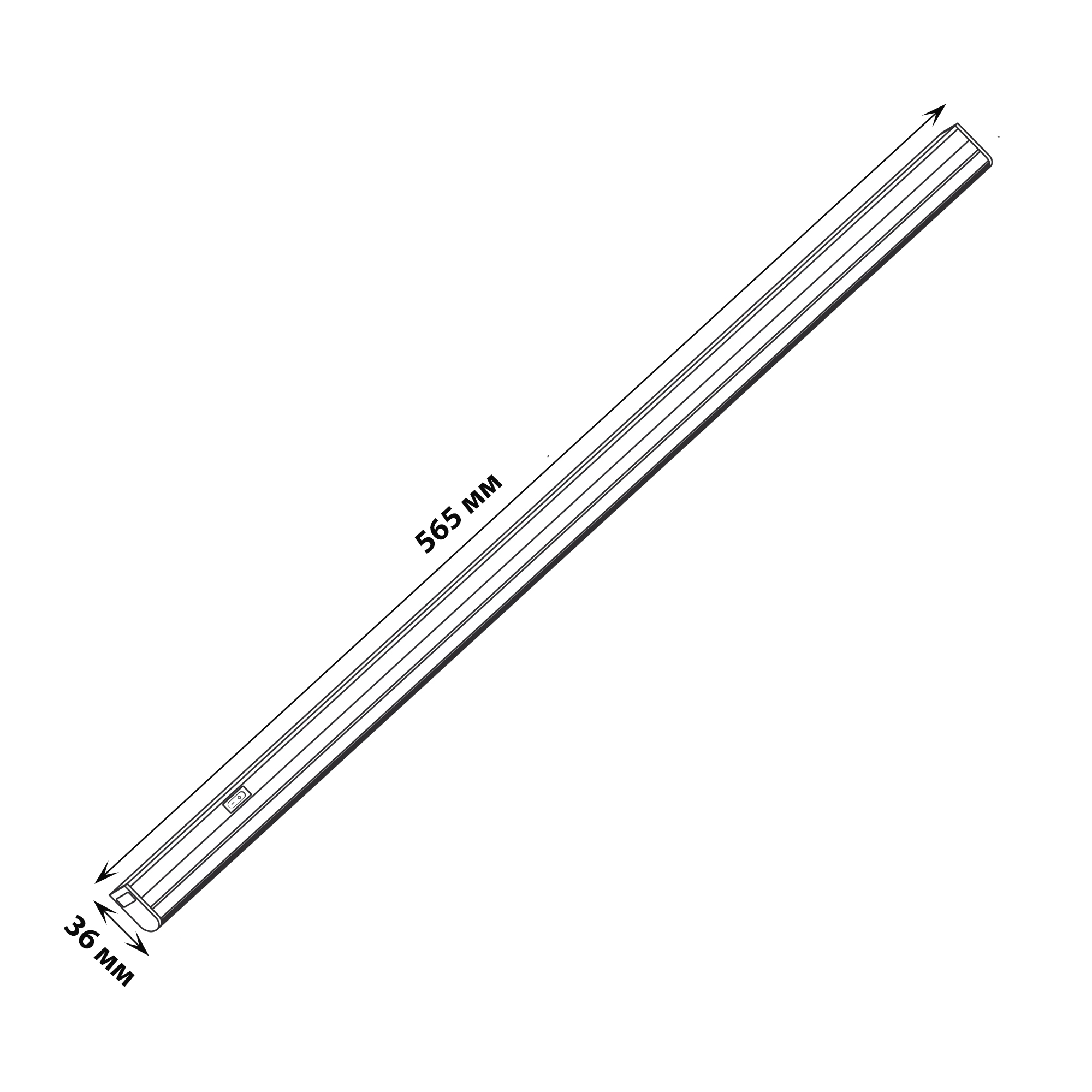 ULI-L02-7W-4200K-SL Линейный светильник LED аналог Т5. 580Lm. 4200K. выключатель на корпусе.Цвет корпуса серебристый.