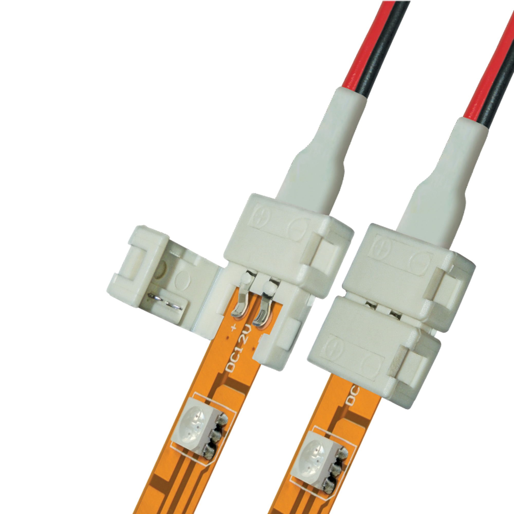 Коннектор провод для соединения светодиодных лент 5050 с блоком питания. 2 контакта. IP20. цвет белый. 20 штук в пакете