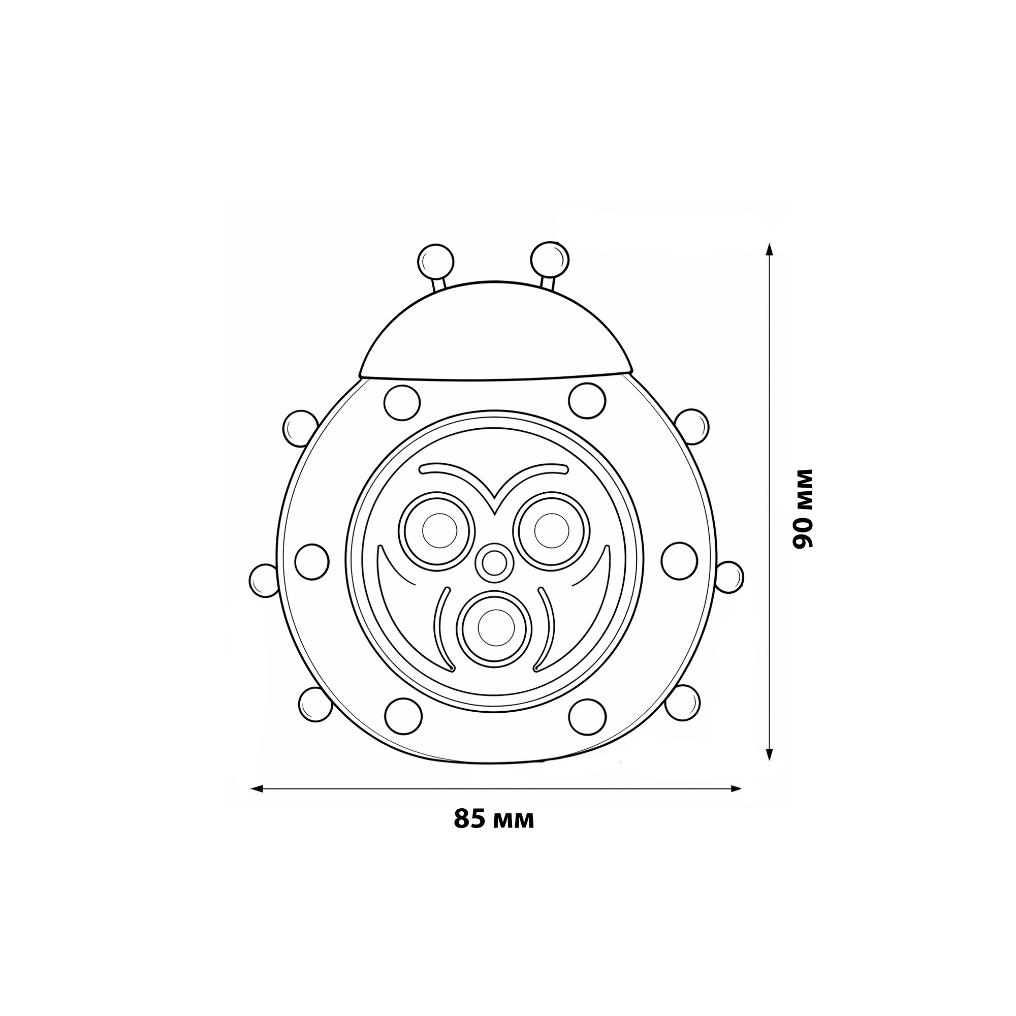 DTL-354 Божья Коровка-Yellow-3LED-3AAA Cветильник-ночник Божья Коровка.питание от 3-х батареек AAA в комплект не входят. Цвет -желтый. Упаковка блистер