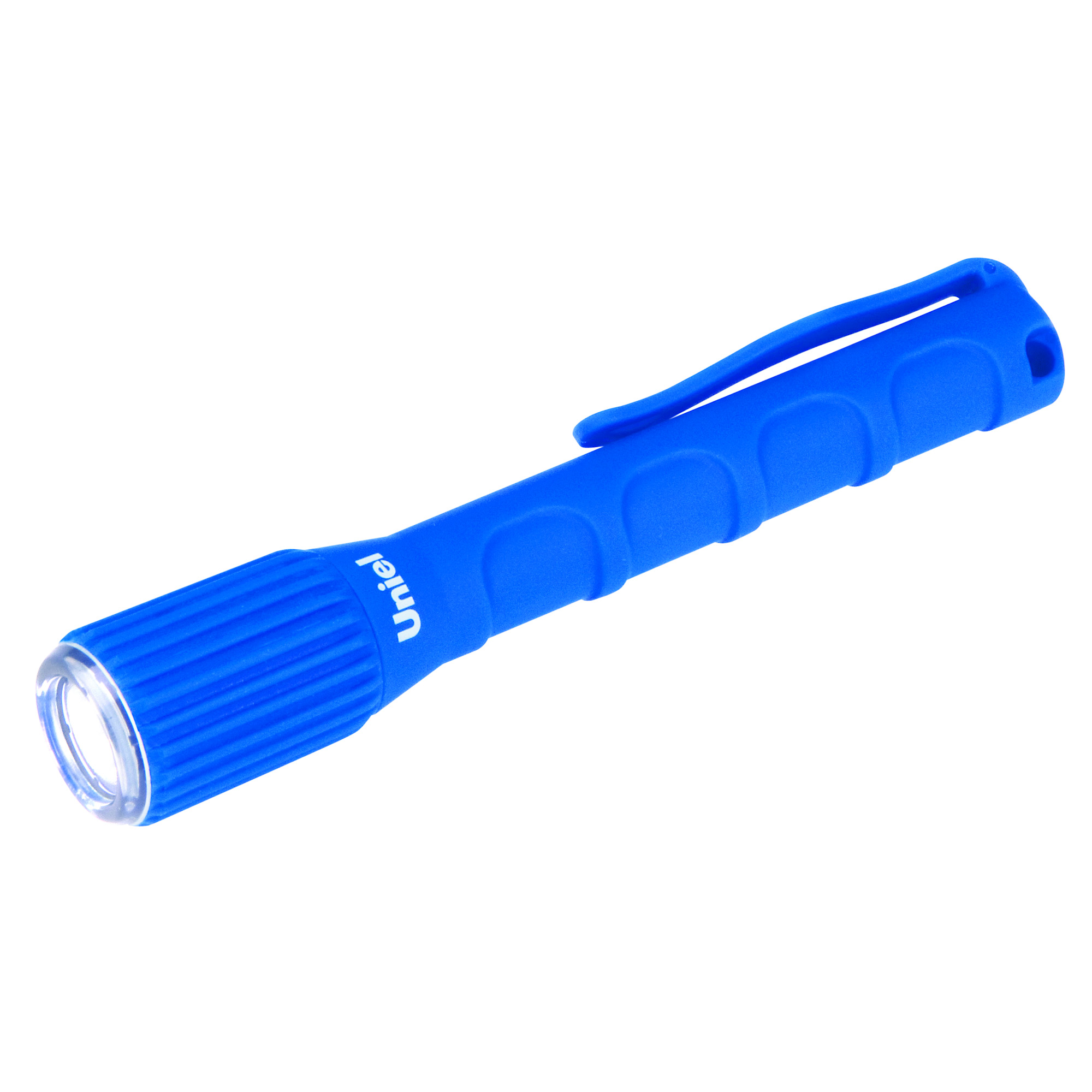 S-WP010-C Blue Фонарь Uniel серии Стандарт Reliability and protection. прорезиненный корпус. IP67. 0.5 Watt LED. упаковка кламшелл. 2хААА н-к. цвет синий