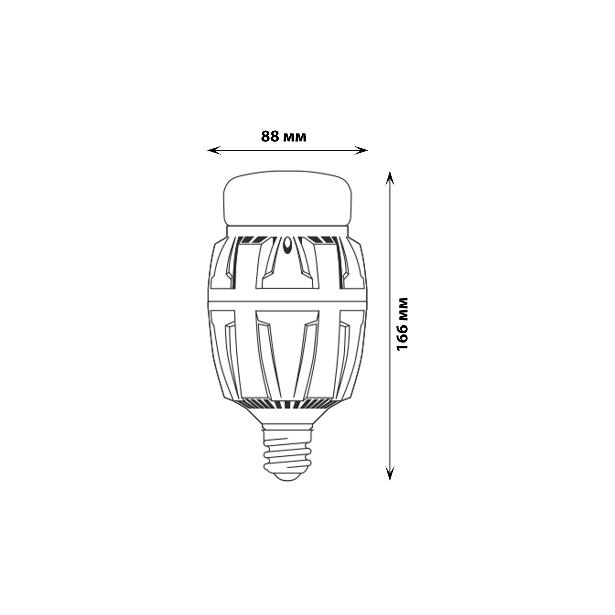 LED-M88-50W-NW-E27-FR ALV01WH Лампа светодиодная с матовым рассеивателем. Материал корпуса алюминий. Цвет свечения белый. Серия Venturo. Упаковка картон.