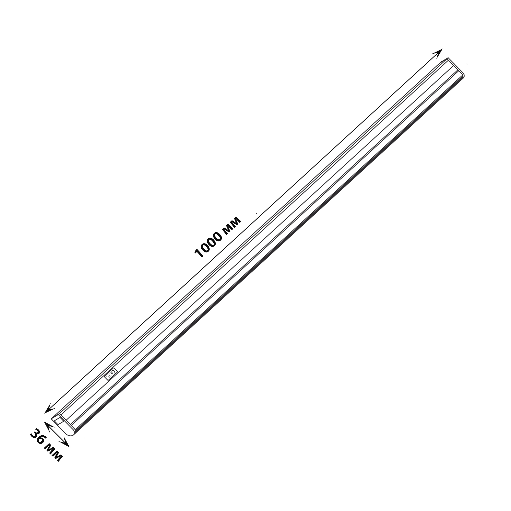 ULI-L02-14W-4200K-SL Линейный светильник LED аналог Т5. 1100Lm. 4200К. выключатель на корпусе. Цвет корпуса серебристый