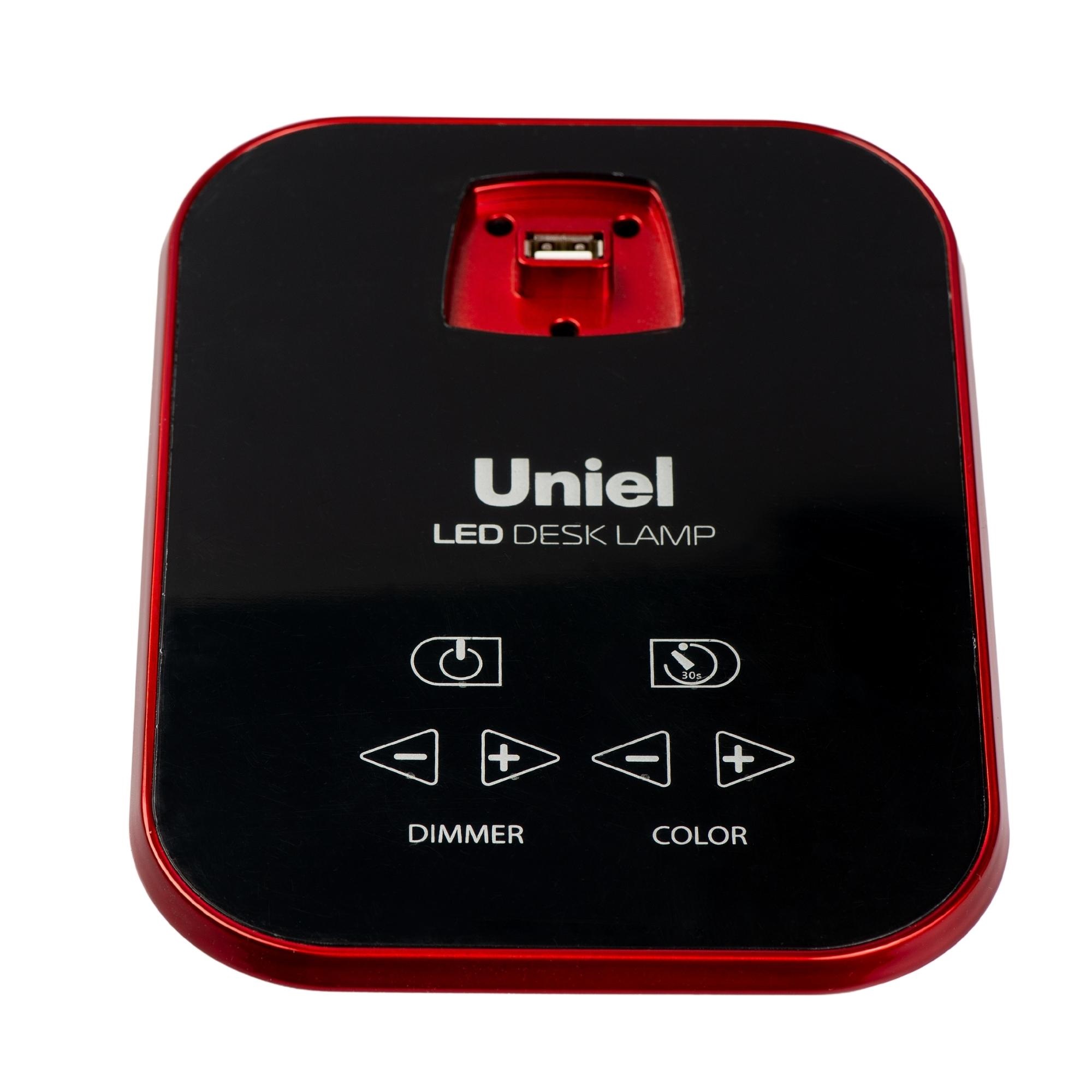 TLD-515 Red-9W-Светильник настольный-LED-900Lm-6 режимов в диапазоне 2700-6400K-С диммером-Цвет-красный
