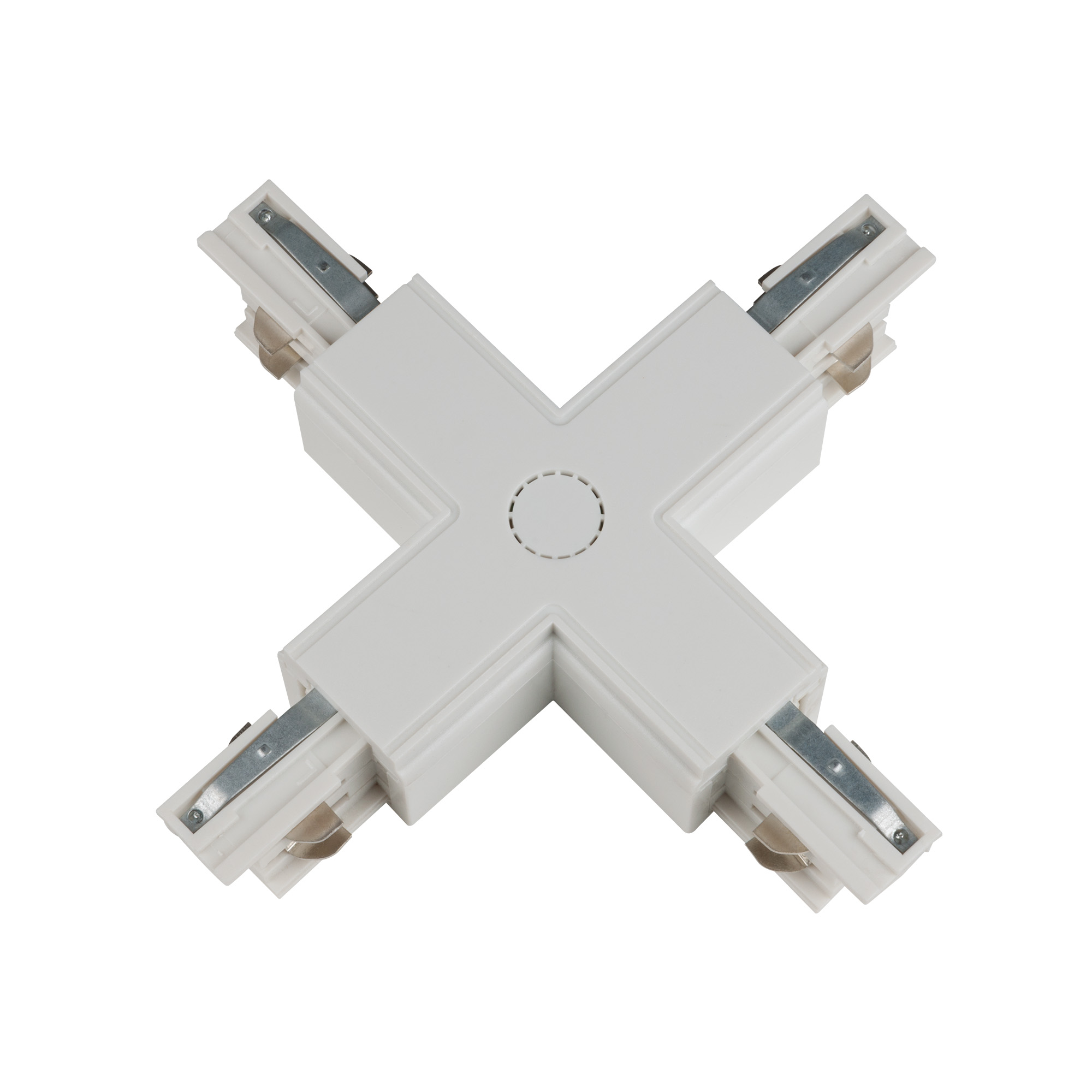 UBX-A41 WHITE 1 POLYBAG Соединитель для шинопроводов Х-образный. Цвет белый. Упаковка полиэтиленовый пакет.