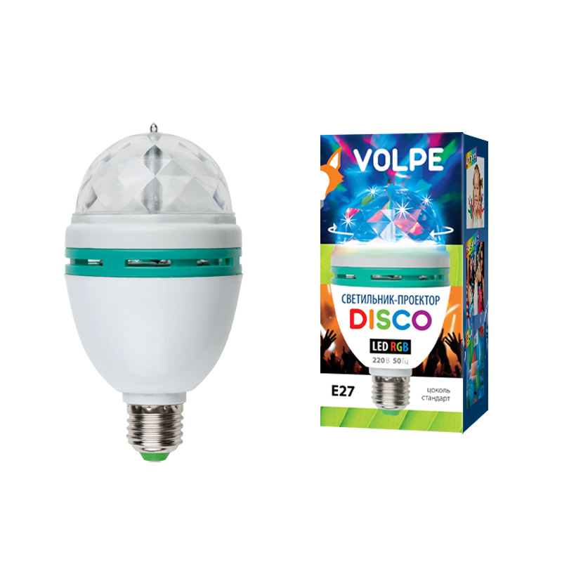 Volpe Светодиодный светильник-проектор ULI-Q301 03W/RGB/E27 WHITE