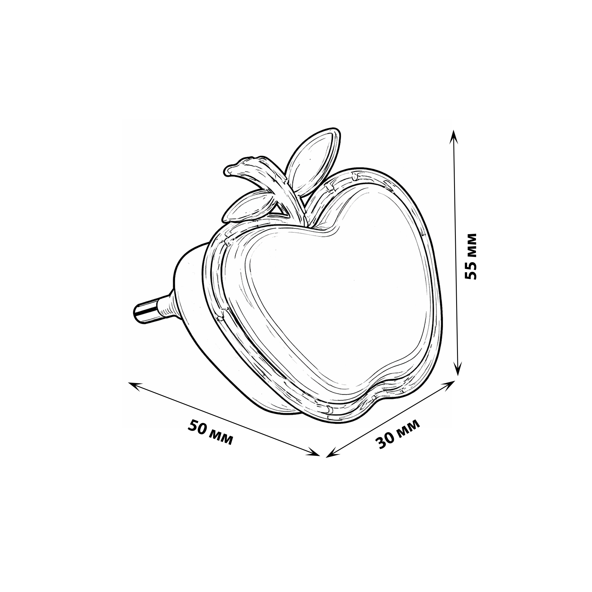 DTL-308-Яблоко-RGB-3LED-0.5W Светильник-ночник. Без выключателя. Блистер