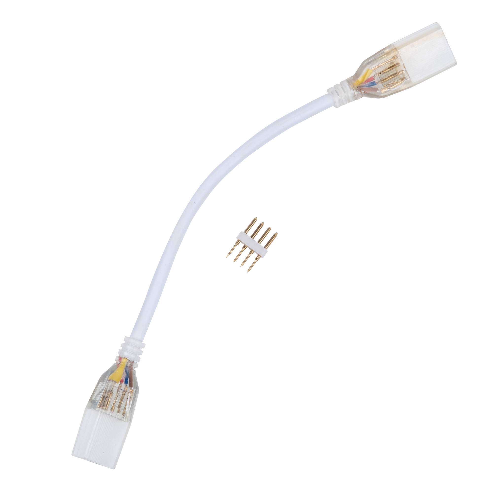 UCX-SK4-B67-RGB CLEAR 005 POLYBAG Соединитель провод для светодиодных лент 220В 5050. 4 контакта. цвет прозрачный. 5 штук в пакете