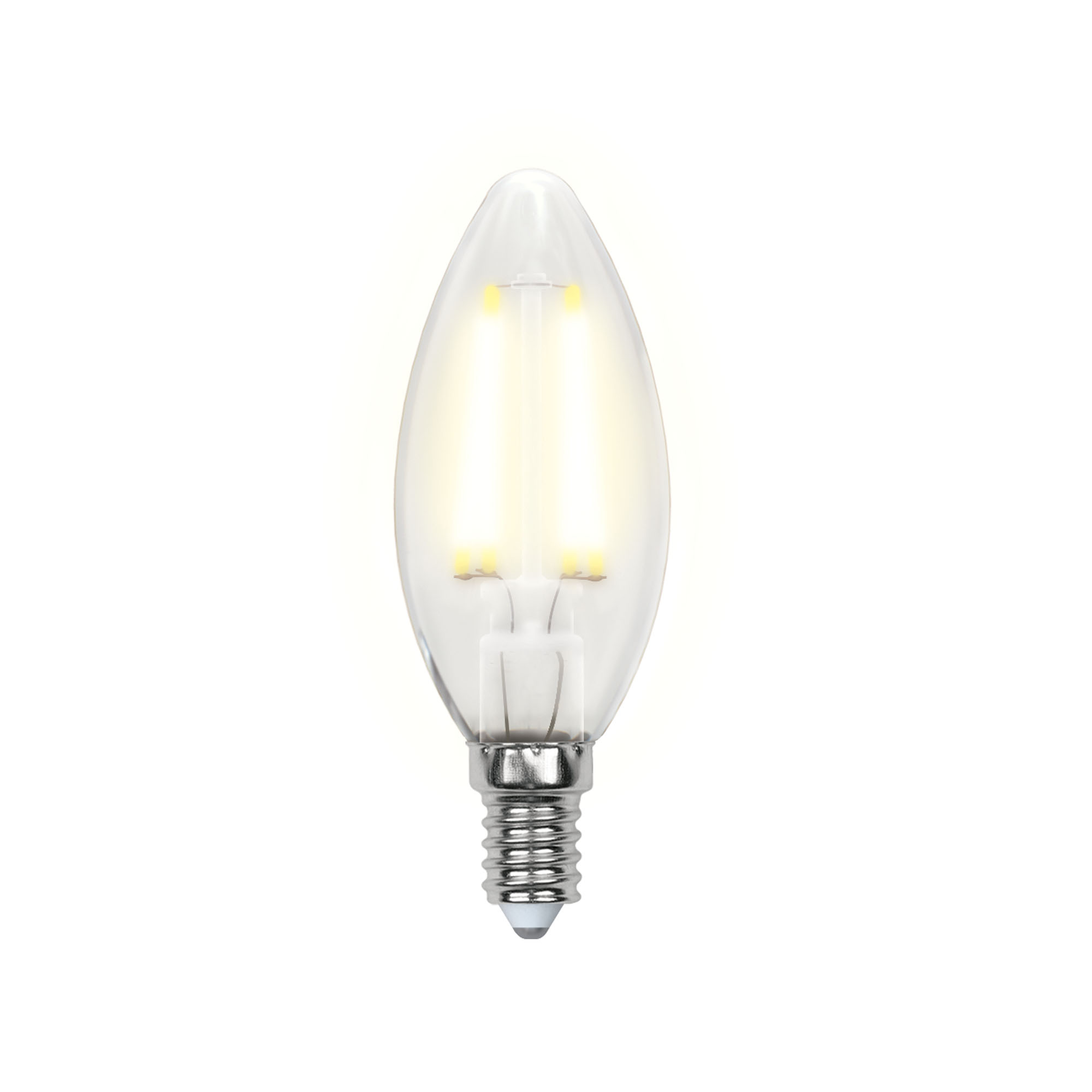 LED-C35-6W-WW-E14-FR PLS02WH Лампа светодиодная. Форма свеча. матовая. Серия Sky. Теплый белый свет. Картон. ТМ Uniel.
