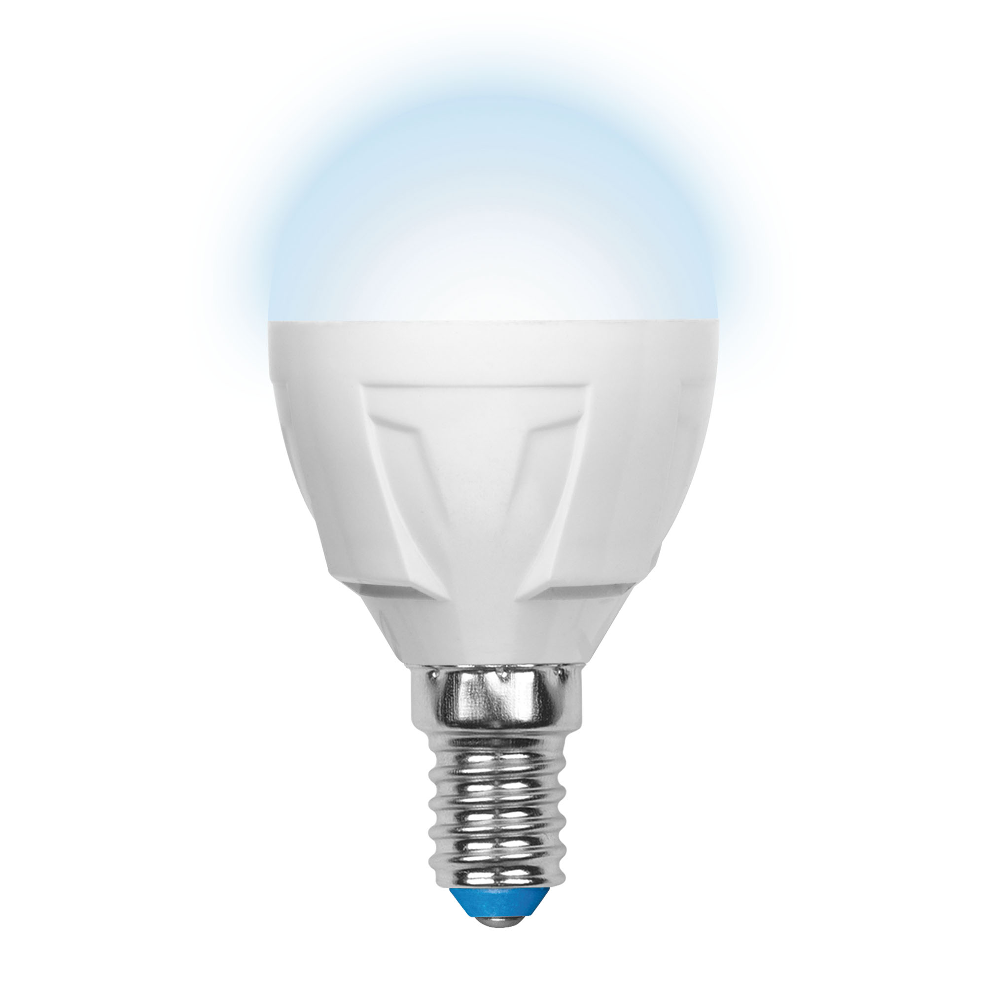 LED-G45-7W-NW-E14-FR PLP01WH Лампа светодиодная. Форма шар. матовая. Серия Palazzo. Белый свет. Картон. ТМ Uniel.