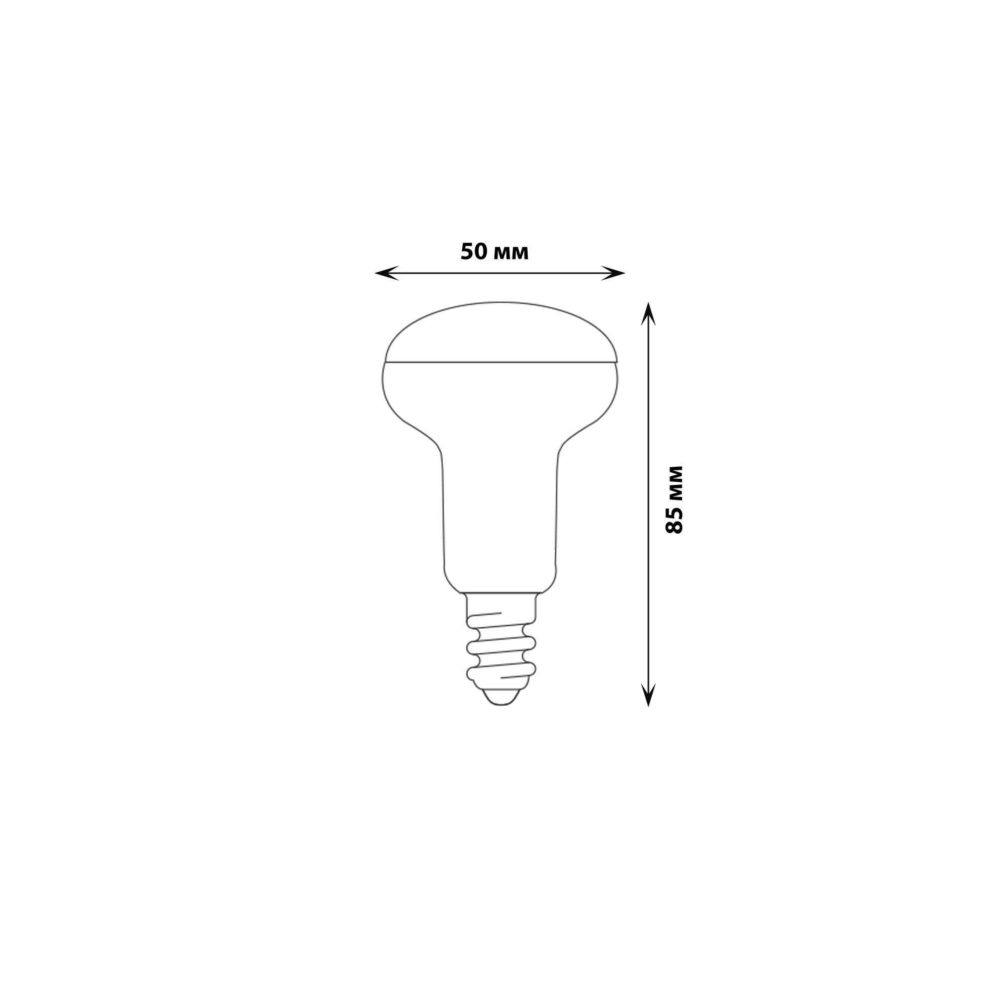 LED-R50-6W-NW-E14-FR PLS02WH Лампа светодиодная. Форма Рефлектор. матовая. Серия Sky. Белый свет. Картон. ТМ Uniel.