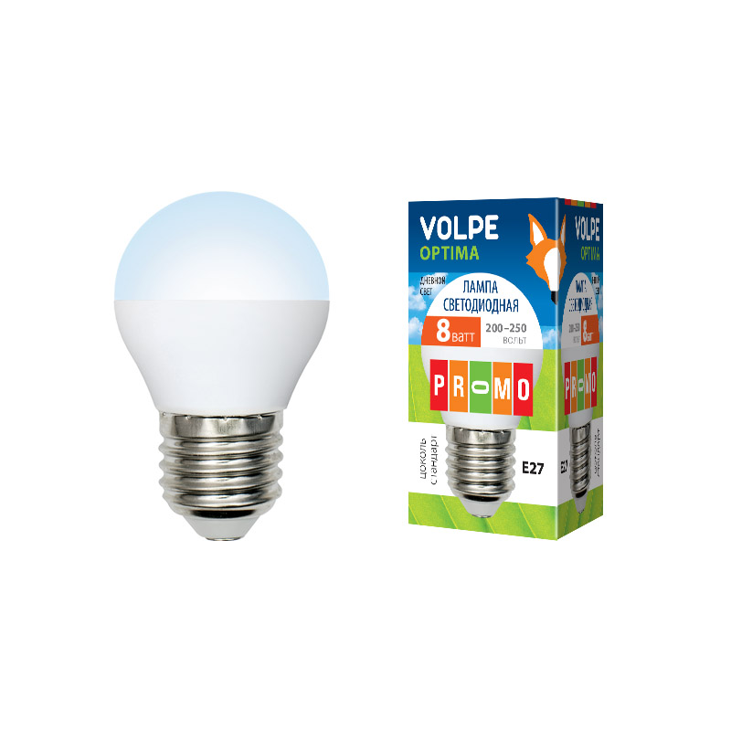 Volpe LED-G45-8W/DW/E27/FR/O картон