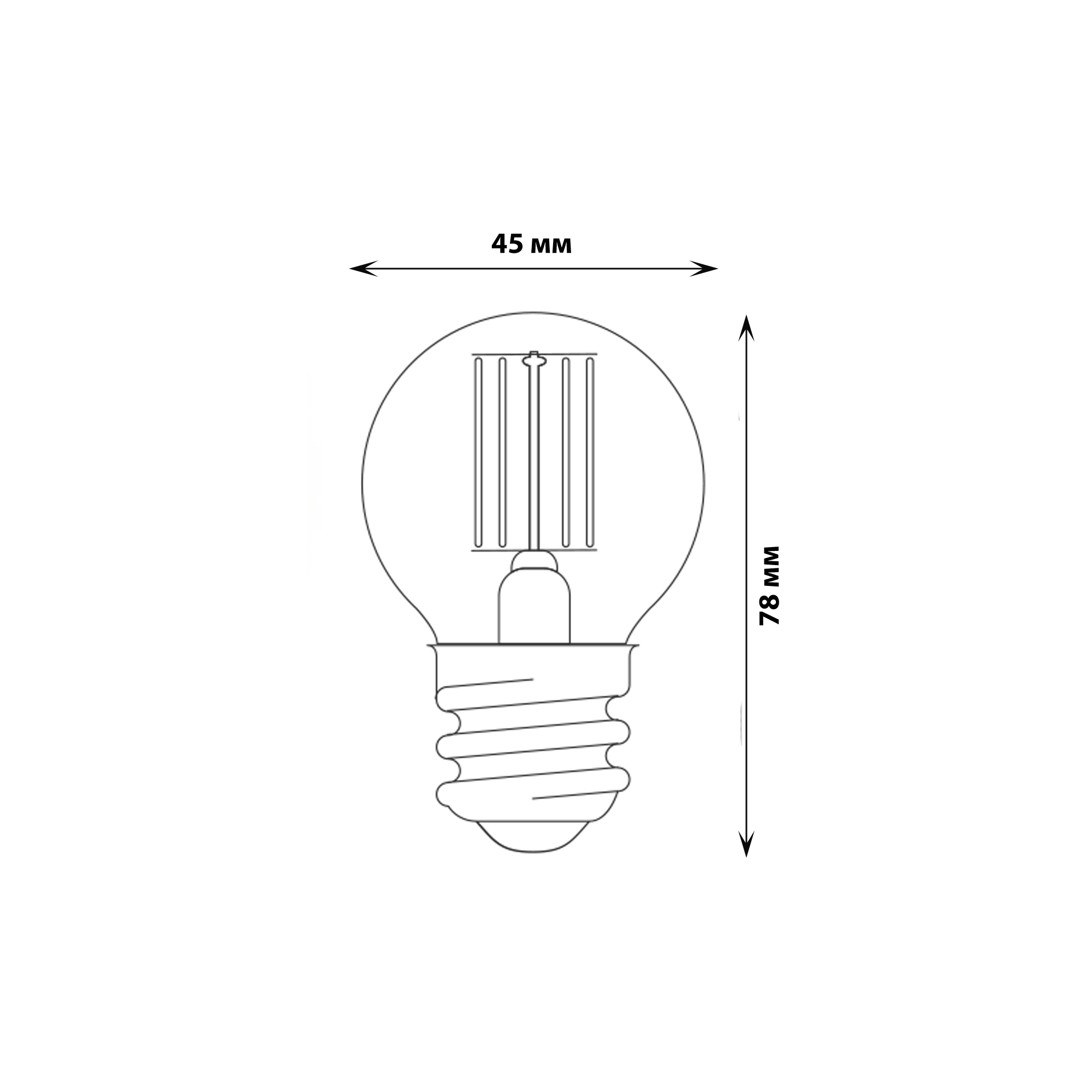 LED-G45-5W-WW-E27-CL-MB GLM10TR Лампа светодиодная. Форма шар. прозрачная. Серия Multibright. Теплый белый свет 3000K. 100-50-10. Картон. ТМ Uniel.