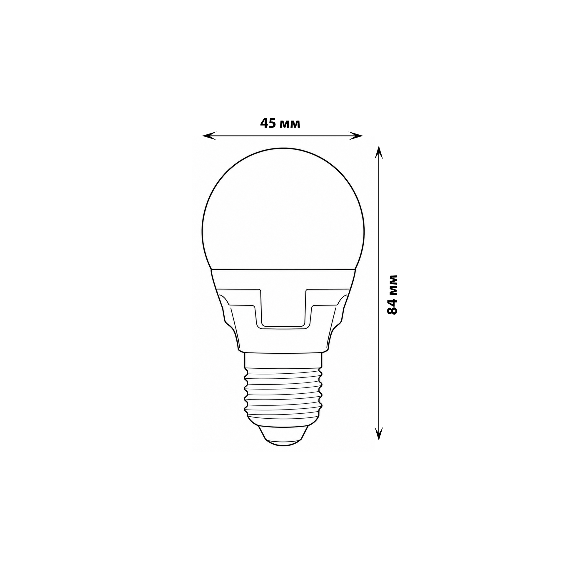 LED-G45 7W-NW-E27-FR PLP01WH Лампа светодиодная. Форма шар. матовая. Серия ЯРКАЯ. Белый свет 4000K. Картон. ТМ Uniel