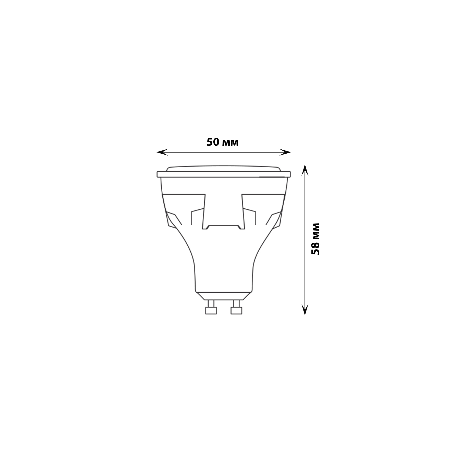 LED-JCDR 6W-WW-GU10-FR PLP01WH Лампа светодиодная. Форма JCDR. матовая. Серия ЯРКАЯ. Теплый белый свет 3000K. Картон. ТМ Uniel
