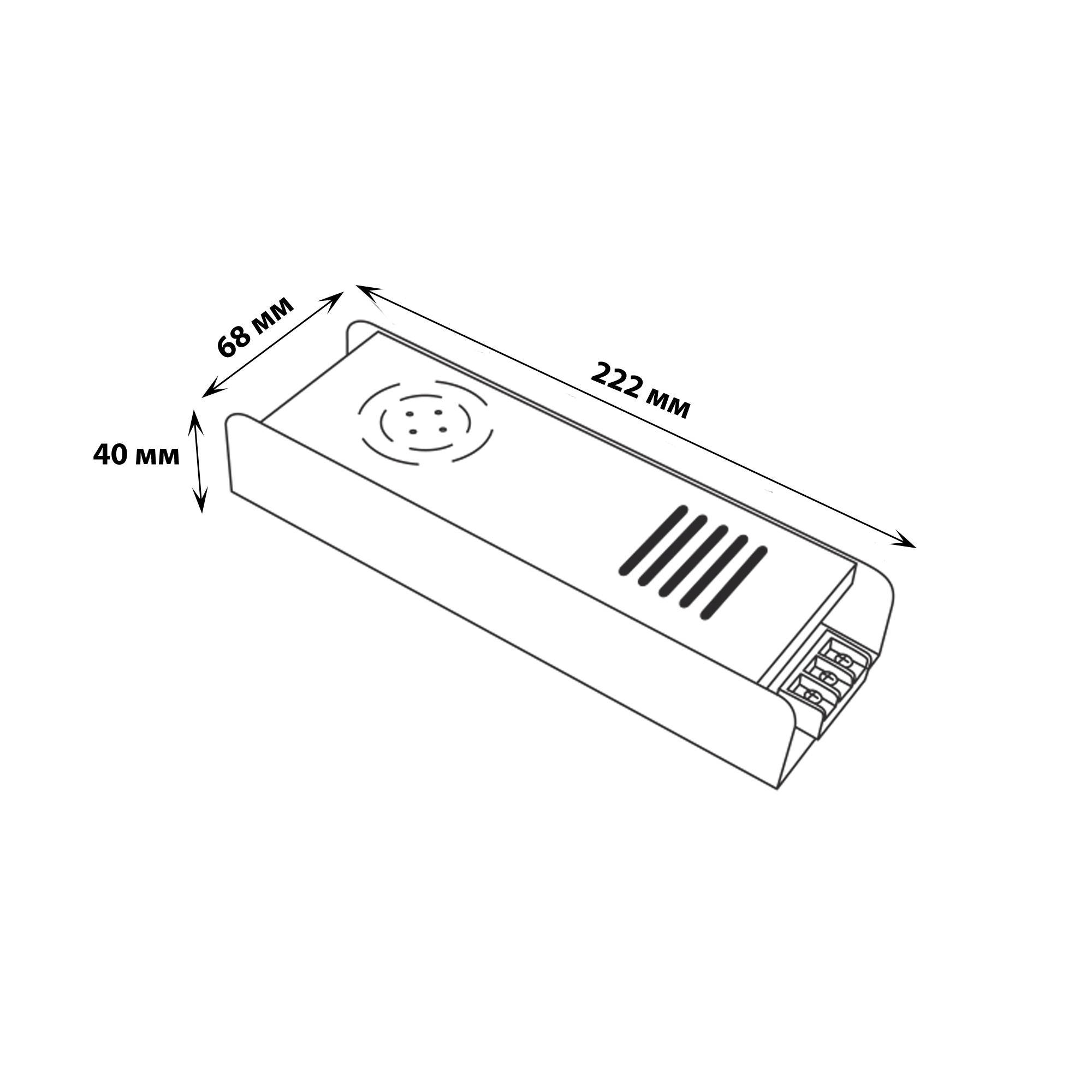 UET-VAS-360B20 24V IP20 Блок питания. 360Вт. Металлический корпус. TM Uniel