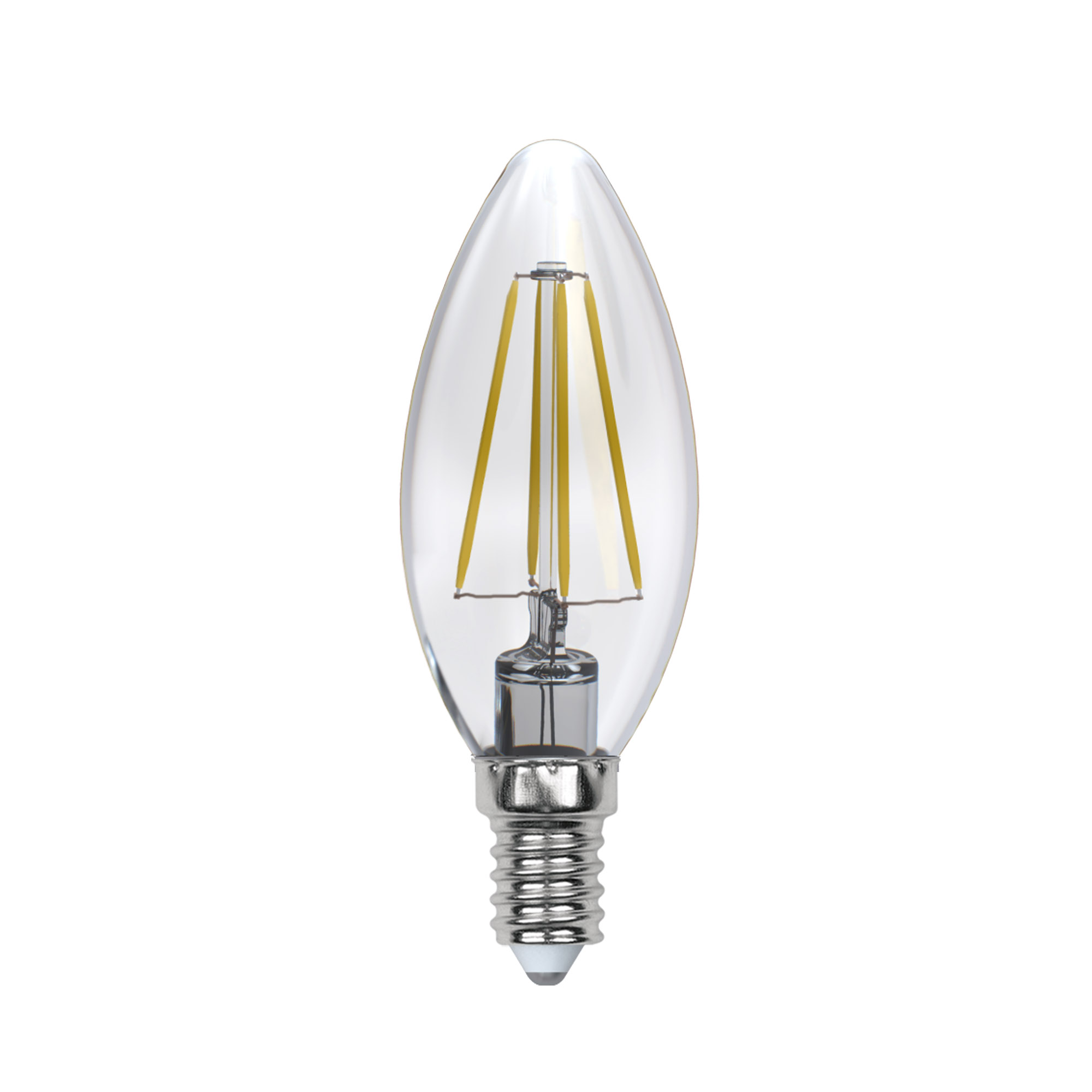 LED-C35-5W-NW-E14-CL-DIM GLA01TR Лампа светодиодная диммируемая. Форма свеча. прозрачная. Серия Air. Белый свет 4000K. Картон. ТМ Uniel