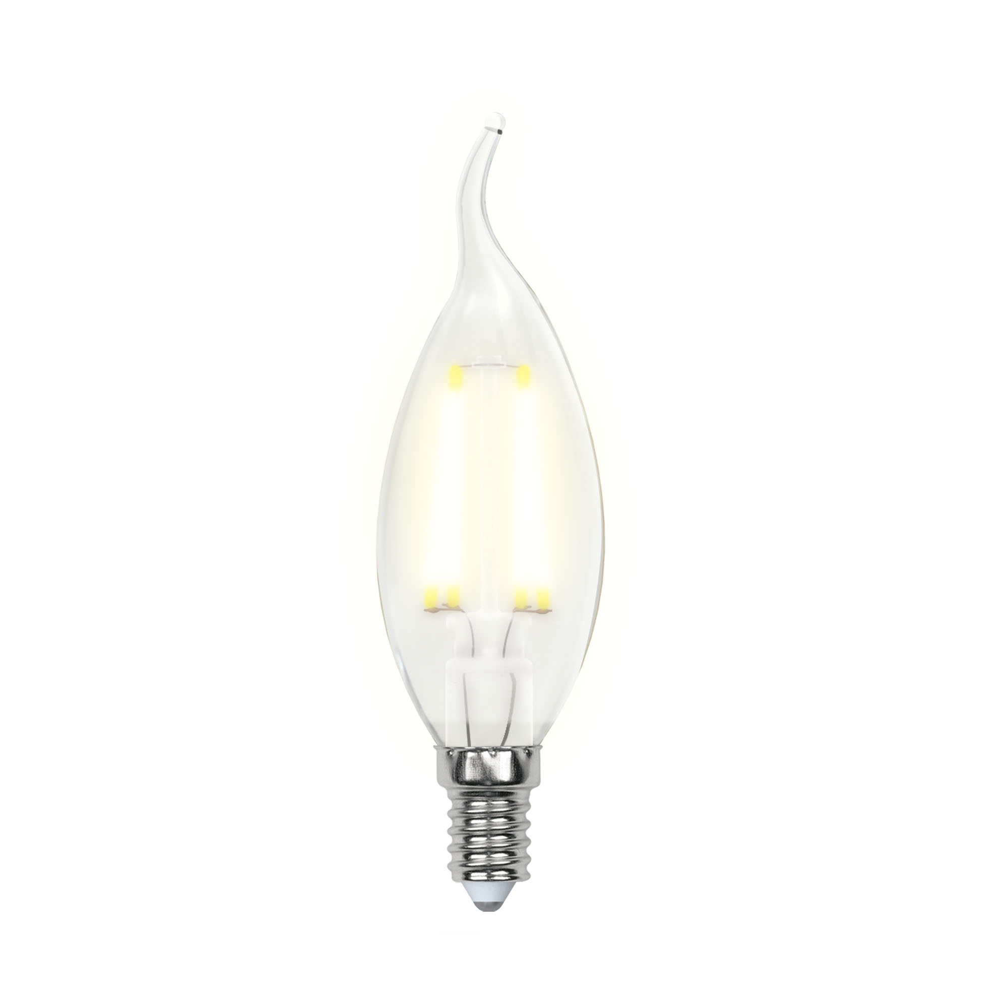 LED-CW35-5W-WW-E14-CL-DIM GLA01TR Лампа светодиодная диммируемая. Форма свеча на ветру. прозрачная. Серия Air. Теплый белый свет 3000K. Картон. ТМ Uniel