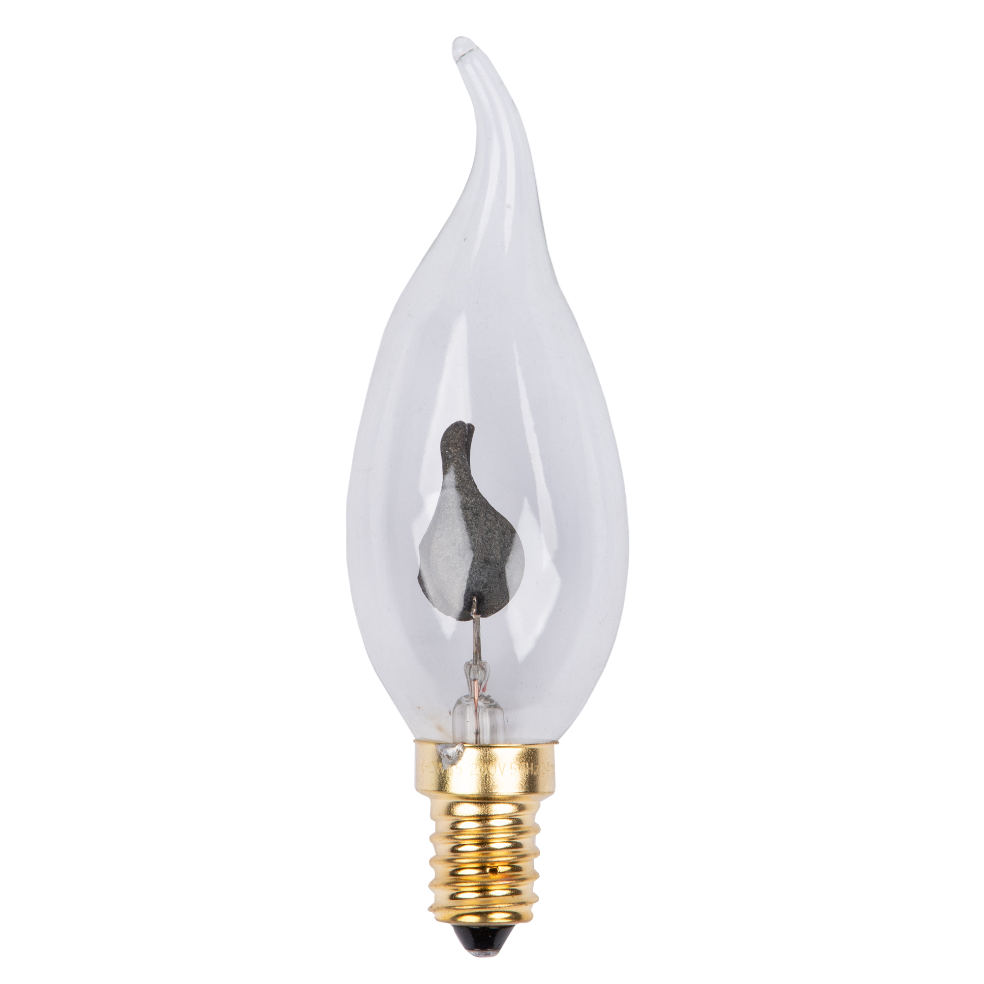 IL-N-CW35-3-RED-FLAME-E14-CL Лампа декоративная с типом свечения эффект пламени. Форма свеча на ветру. прозрачная. Картон. ТМ Uniel.