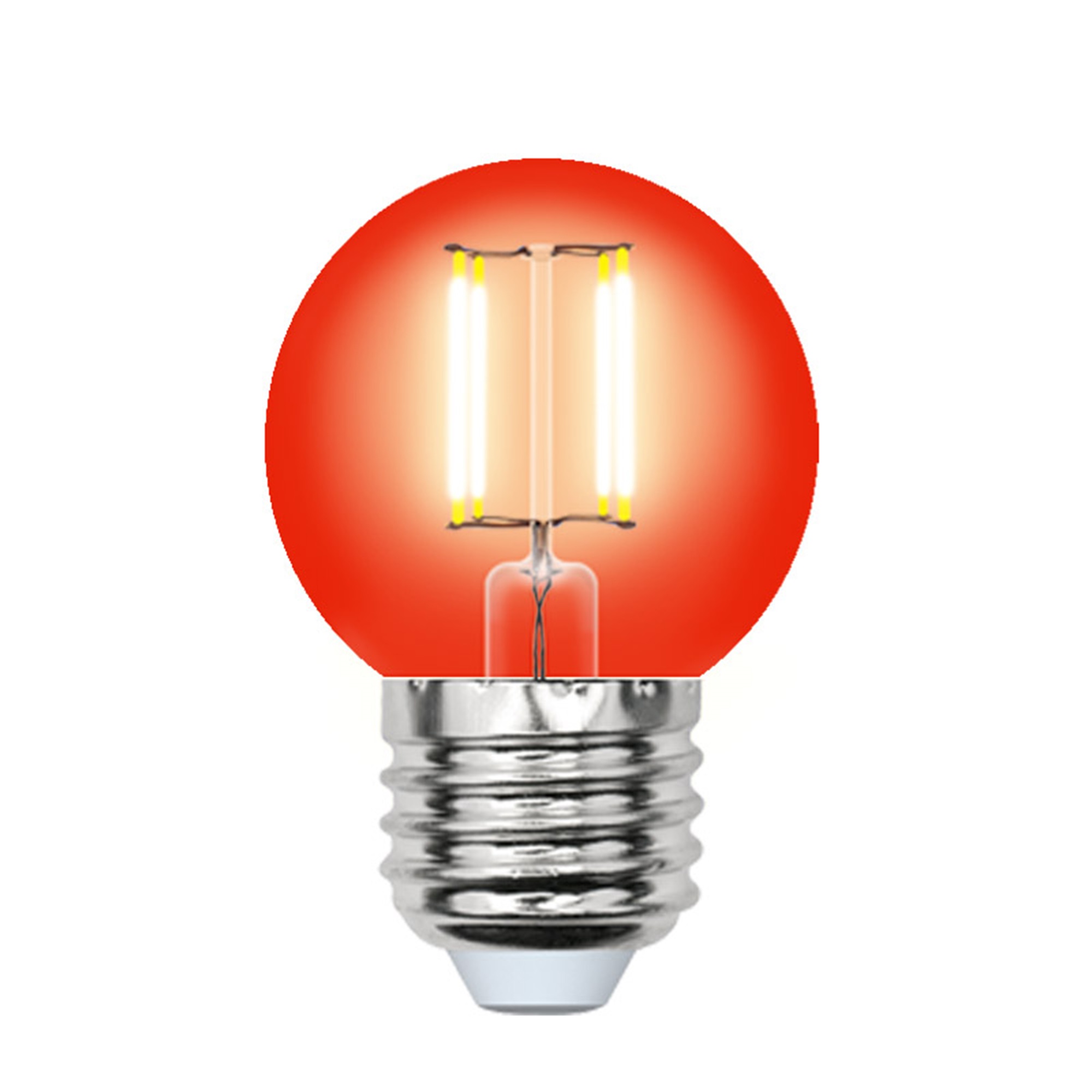LED-G45-5W-RED-E27 GLA02RD Лампа светодиодная. Форма шар. Серия Air color. Красный свет. Картон. ТМ Uniel