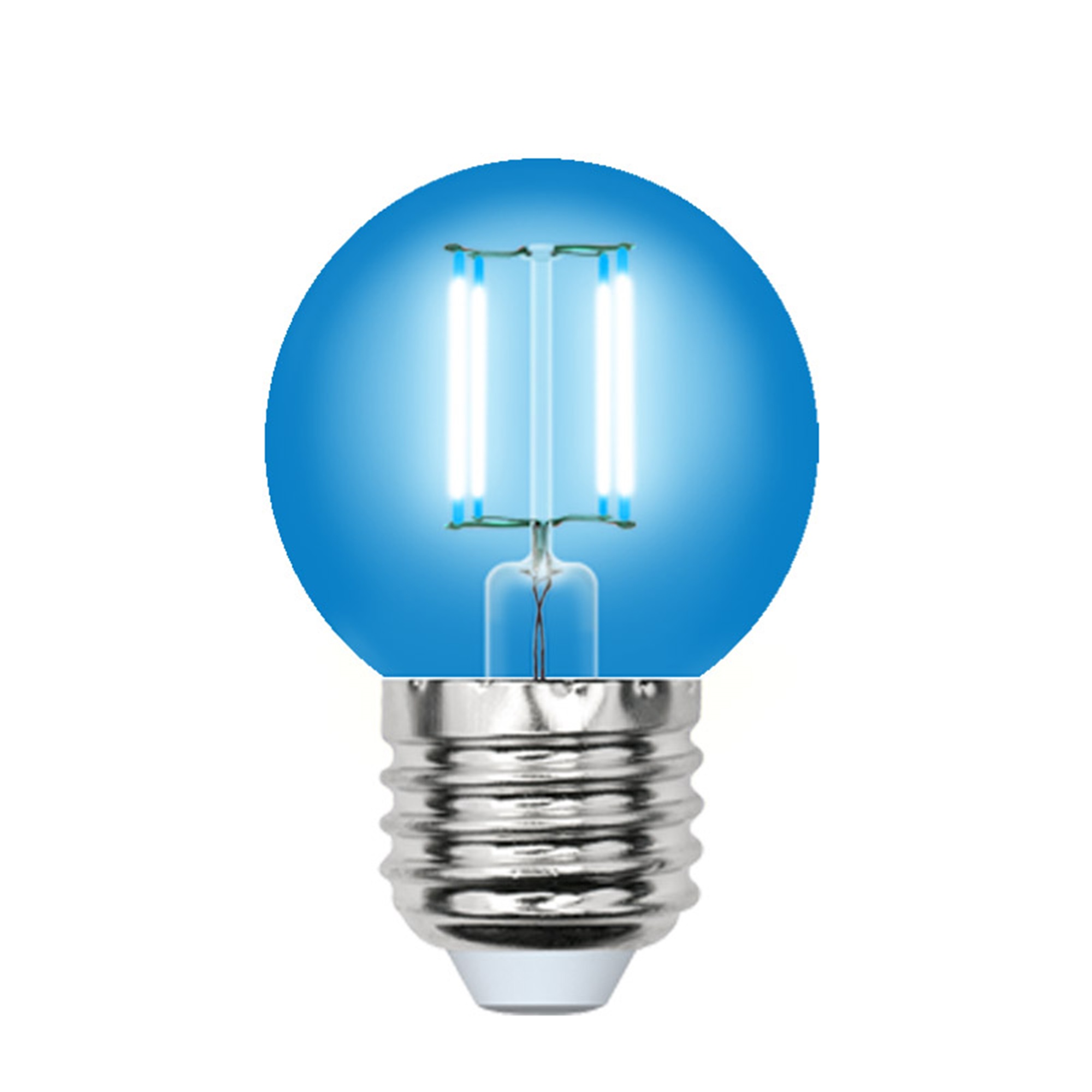 LED-G45-5W-BLUE-E27 GLA02BL Лампа светодиодная. Форма шар. Серия Air color. Синий свет. Картон. ТМ Uniel