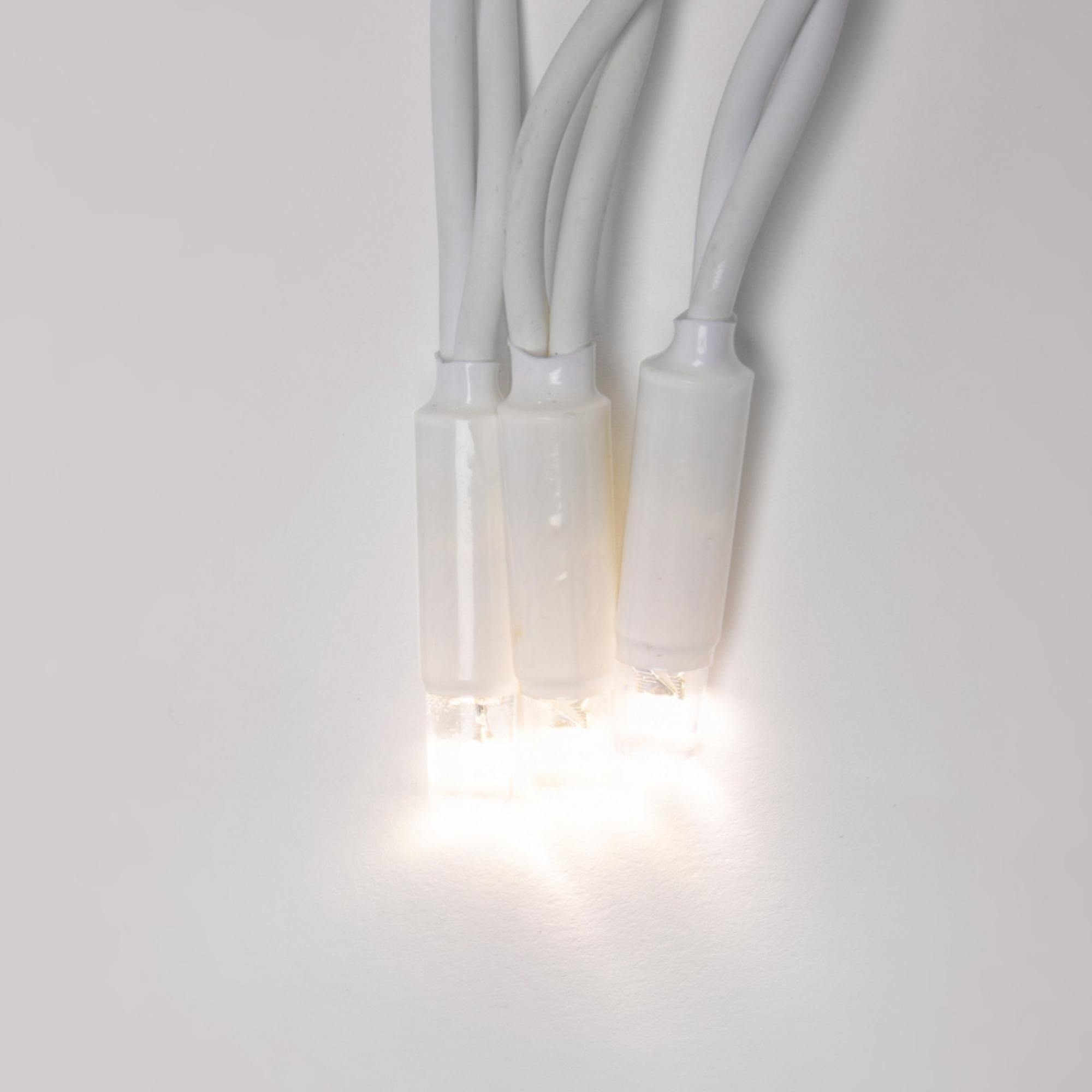 ULD-B3010-200-SWK WARM WHITE IP67 Бахрома светодиодная со статическим свечением. 3м. Соединяемая. 200 светодиодов. Теплый белый  свет. Провод белый. TM Uniel.