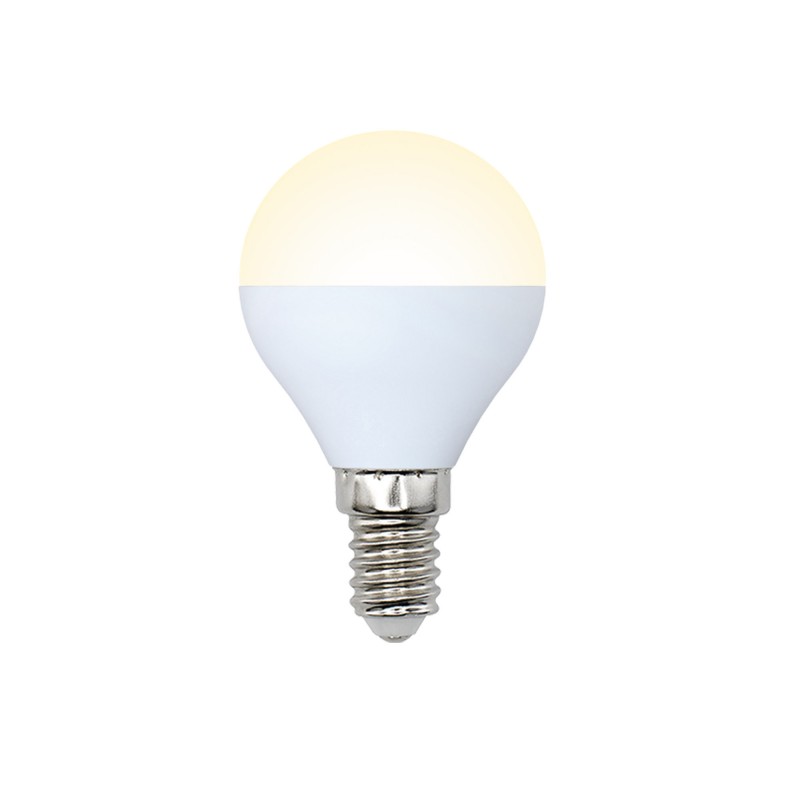 LED-G45-7W-WW-E14-FR-NR Лампа светодиодная. Форма шар. матовая. Серия Norma. Теплый белый свет 3000K. Картон. ТМ Volpe
