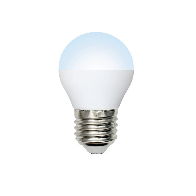 LED-G45-7W-NW-E27-FR-NR Лампа светодиодная. Форма шар. матовая. Серия Norma. Белый свет 4000K. Картон. ТМ Volpe
