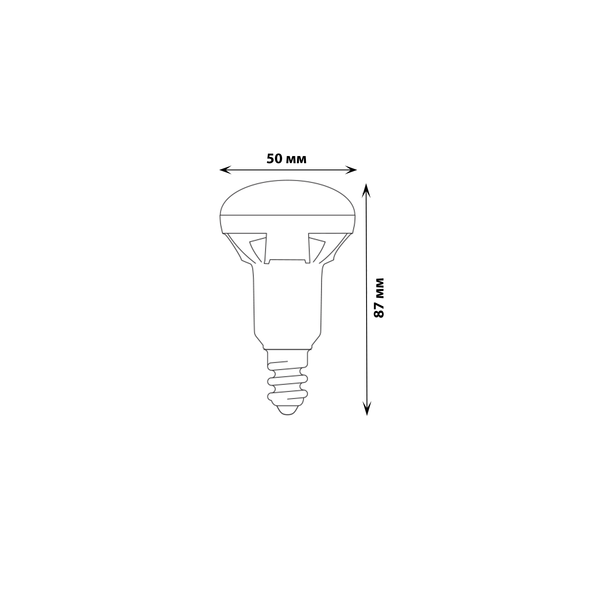 LED-R50 7W-3000K-E14-FR-DIM PLP01WH Лампа светодиодная. диммируемая. Форма Рефлектор. матовая. Серия Яркая. Теплый белый свет 3000K. Картон. ТМ Uniel.