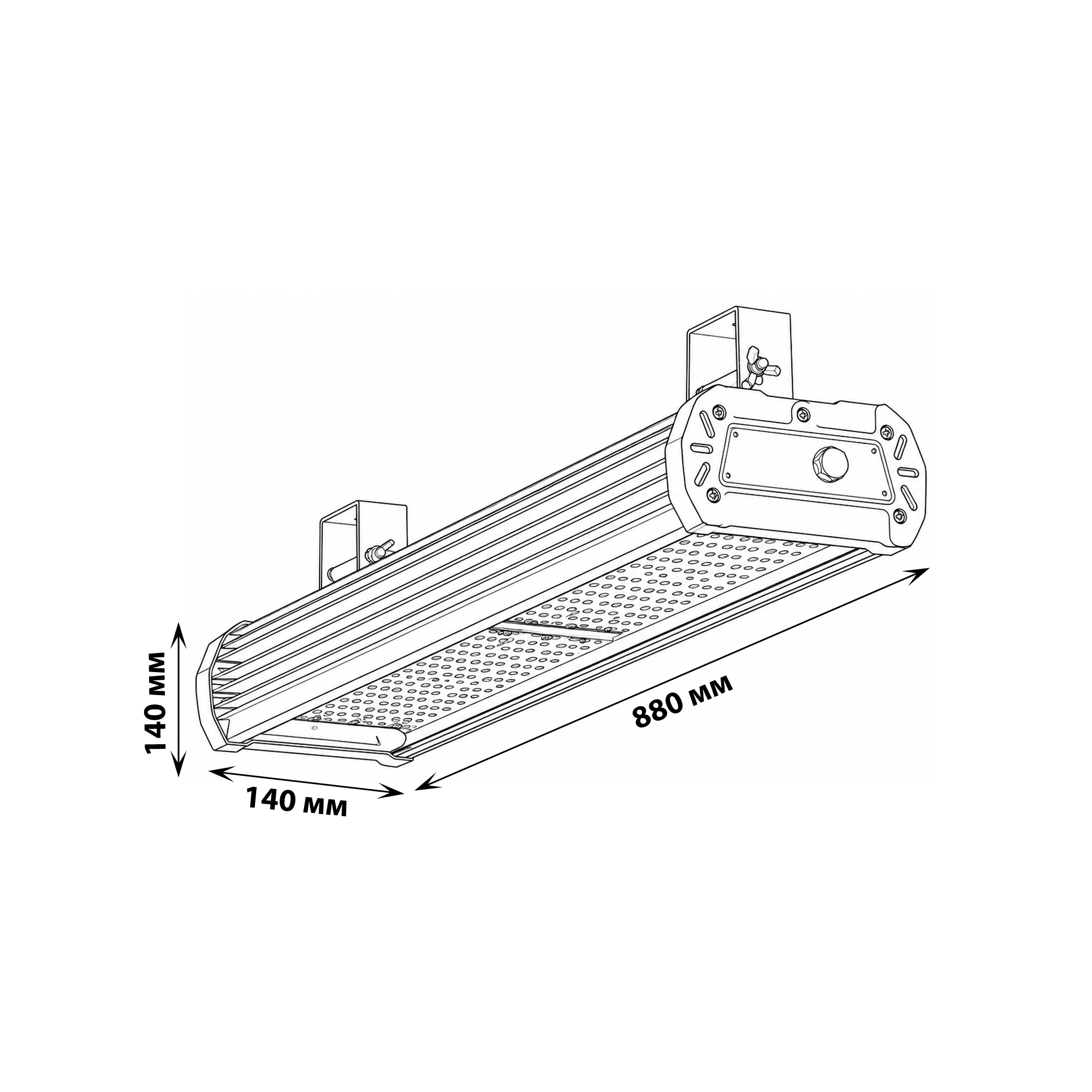 ULY-U42C 200W-5000K IP65 SILVER Светильник светодиодный промышленный. Белый свет 5000K. Угол 120 градусов. TM Uniel