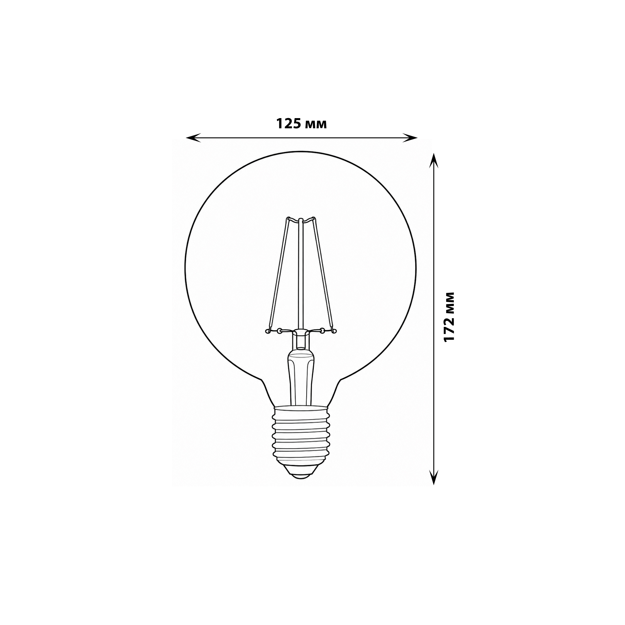 LED-G125-15W-3000K-E27-CL PLS02WH Лампа светодиодная. Форма шар. прозрачная. Серия Sky. Теплый белый свет 3000K. Картон. ТМ Uniel.