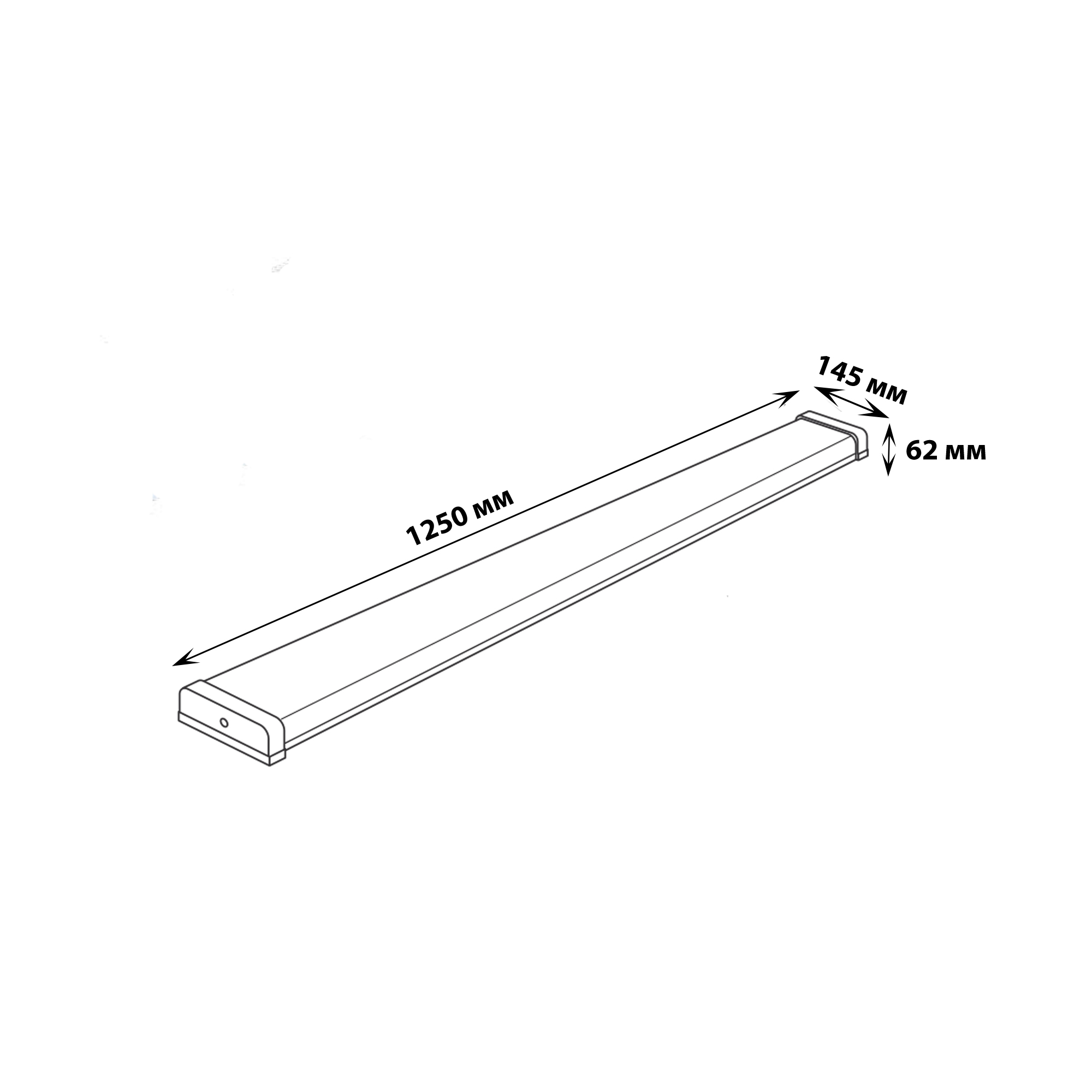 ULO-C01A 32W-6500K-L125 IP40 WHITE Светильник линейный светодиодный накладной. Белый свет 6500К. 3400Лм. Корпус белый. TM Uniel.