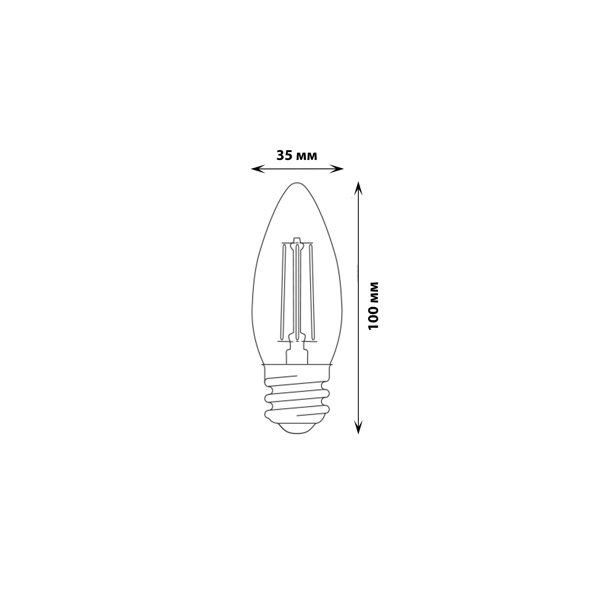 LED-C35-9W-4000K-E27-CL PLS02WH Лампа светодиодная. Форма свеча. прозрачная. Серия Sky. Белый свет 4000К. Картон. ТМ Uniel.