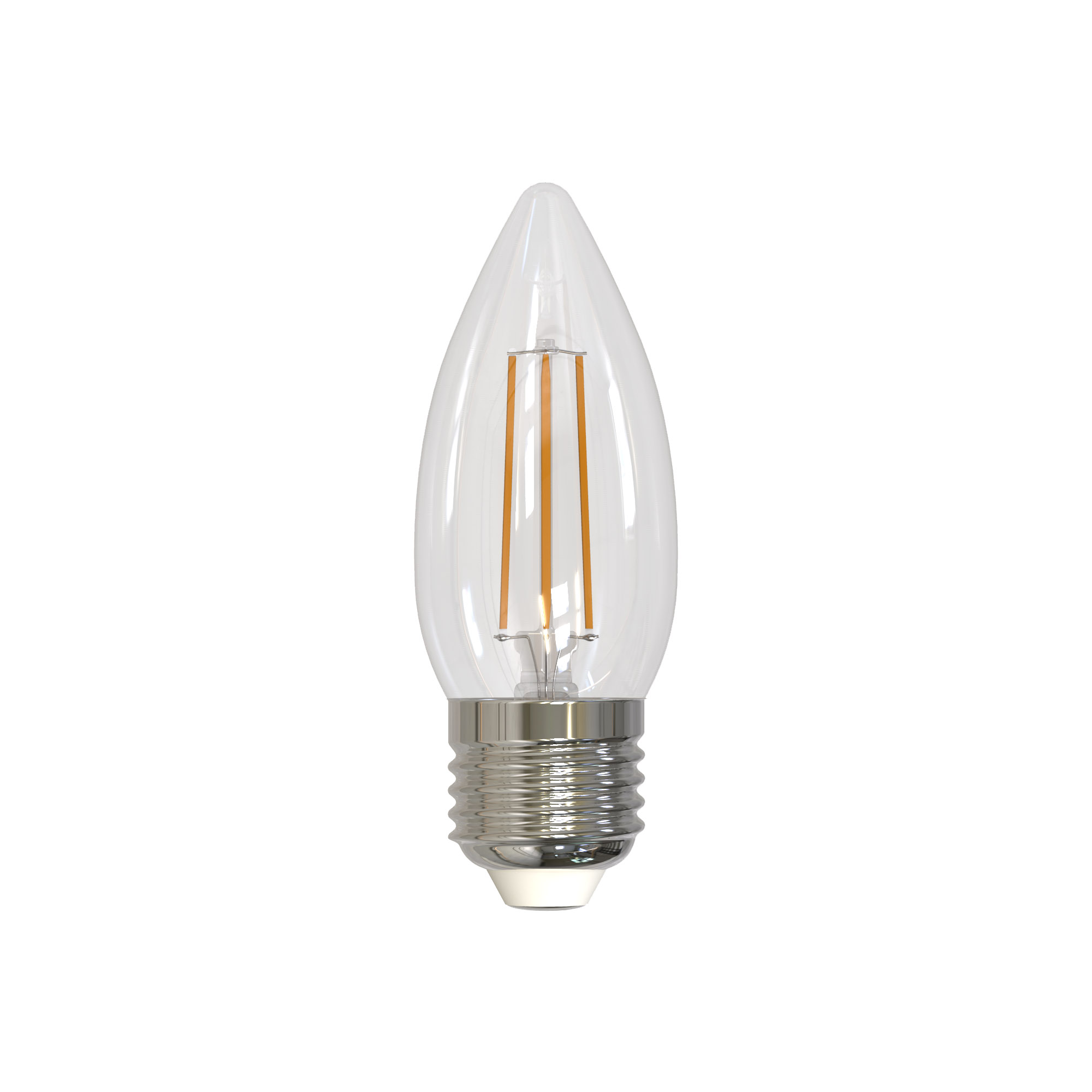LED-C35-11W-4000K-E27-CL PLS02WH Лампа светодиодная. Форма свеча. прозрачная. Серия Sky. Белый свет 4000К. Картон. ТМ Uniel.