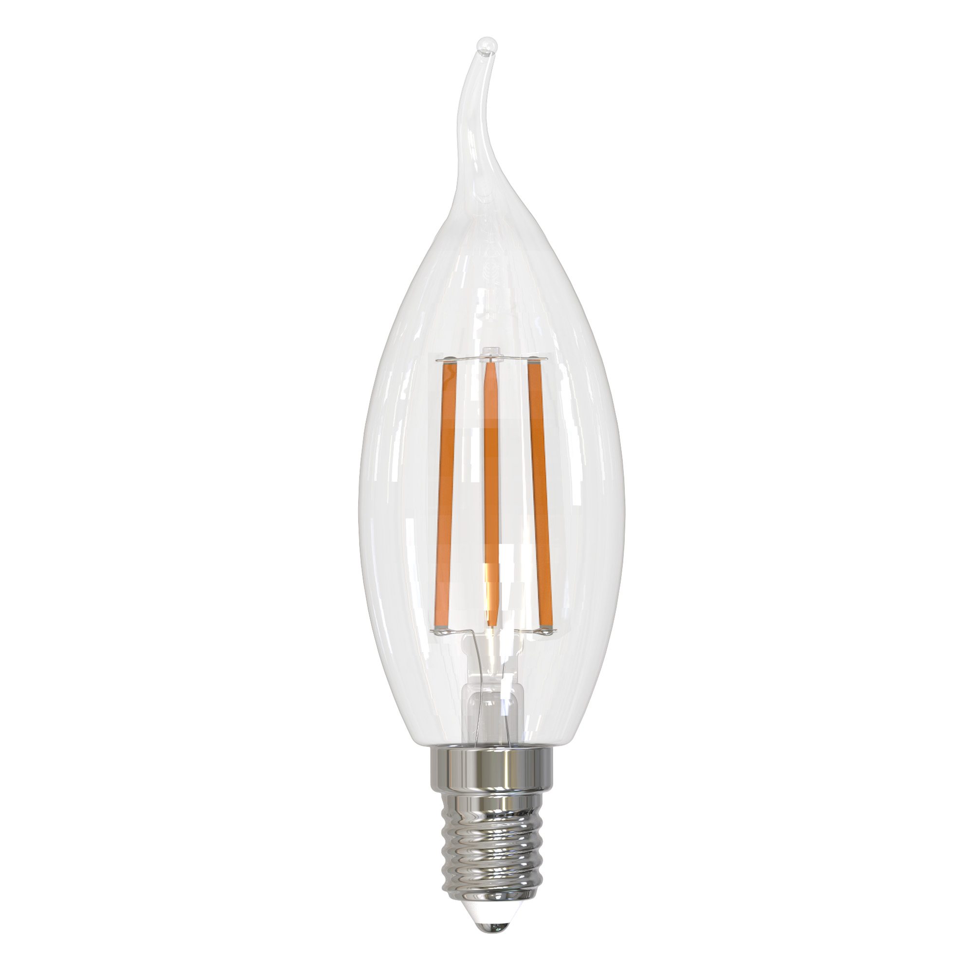 LED-CW35-9W-4000K-E14-CL PLS02WH Лампа светодиодная. Форма свеча на ветру. прозрачная. Серия Sky. Белый свет 4000К. Картон. ТМ Uniel.