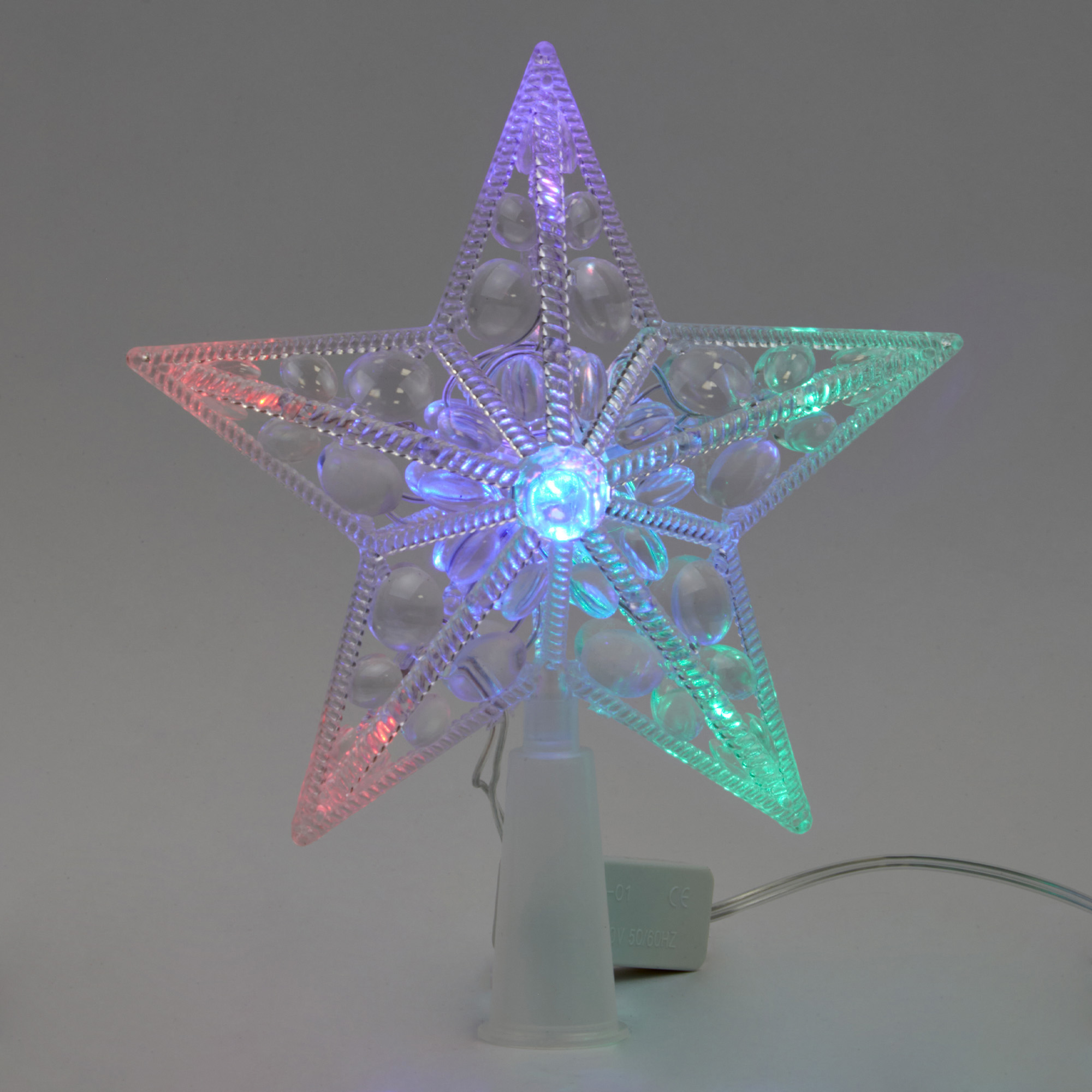ULD-H1516-010-DTA MULTI STAR Украшение светодиодное для ёлки Звезда. 15см. 10 светодиодов. Разноцветный свет. Прозрачный провод. TM Uniel.