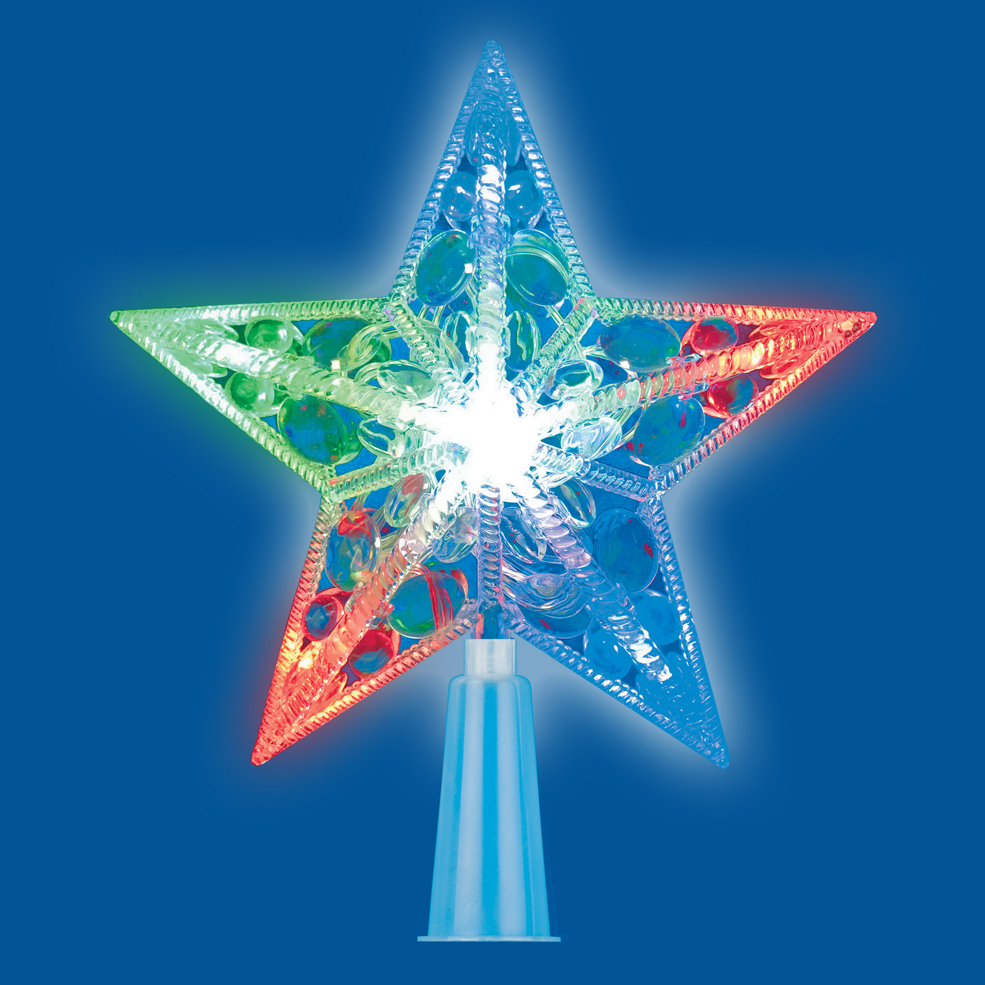 ULD-H1516-010-DTA MULTI STAR Украшение светодиодное для ёлки Звезда. 15см. 10 светодиодов. Разноцветный свет. Прозрачный провод. TM Uniel.