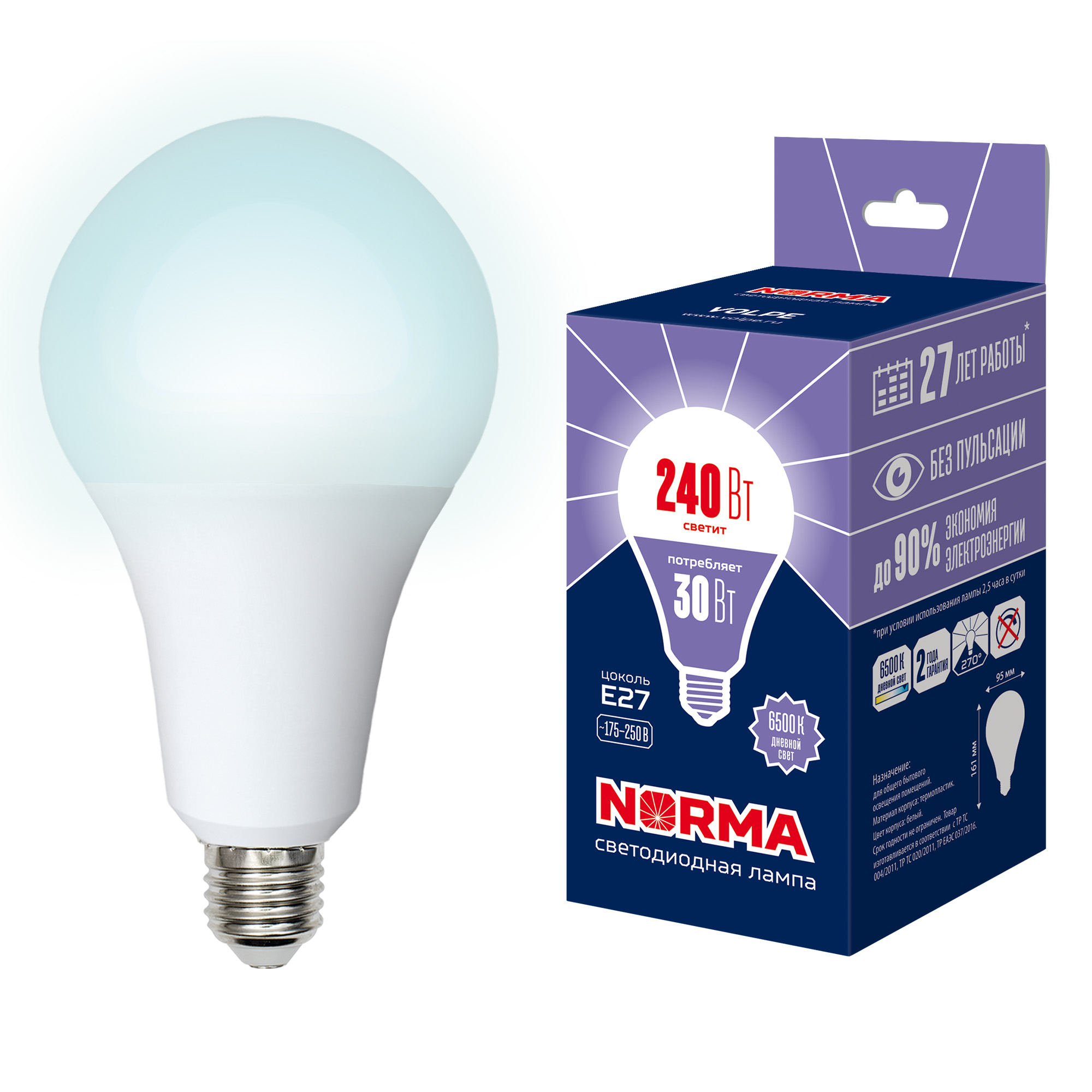LED-A95-30W/6500K/E27/FR/NR картон