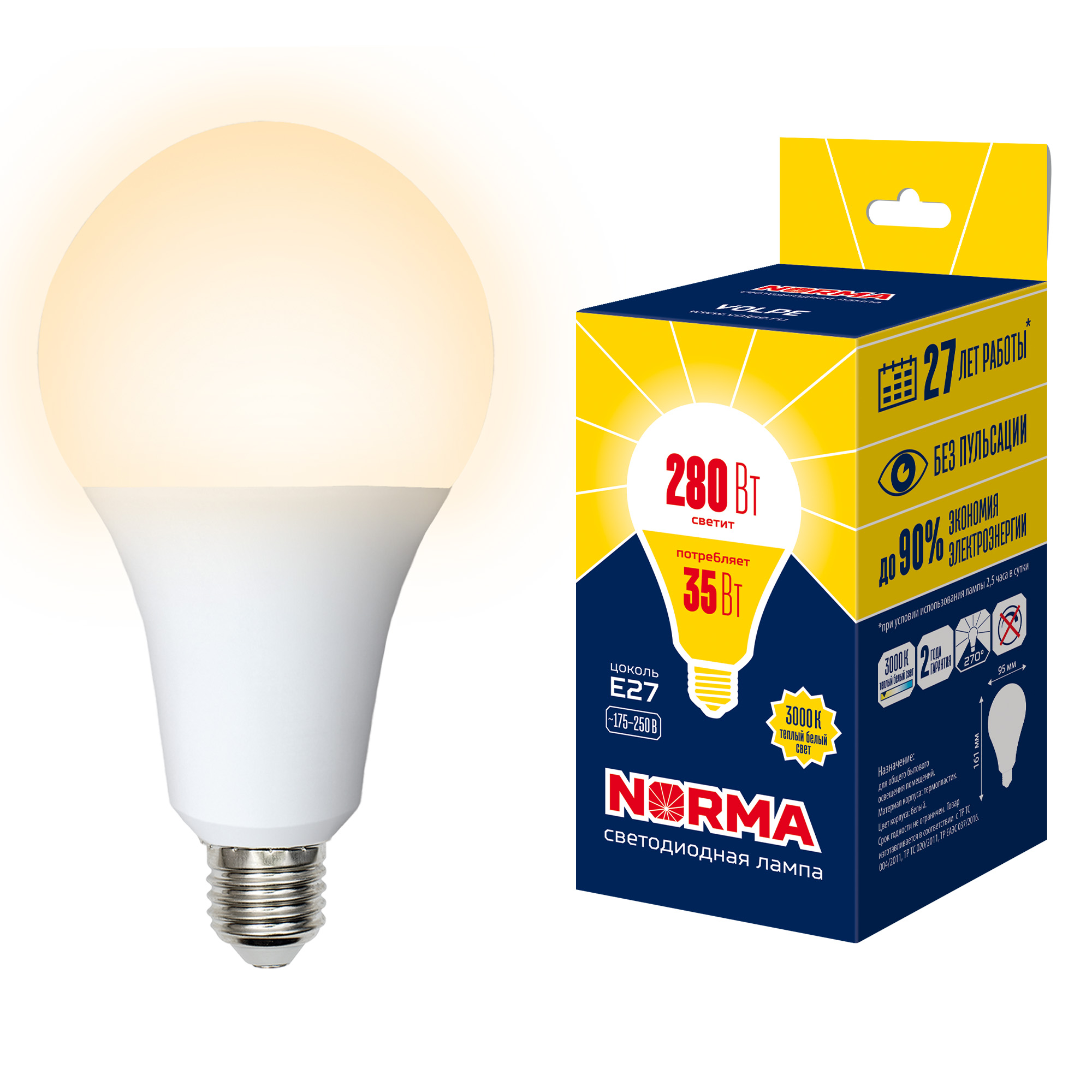 LED-A95-35W/3000K/E27/FR/NR картон