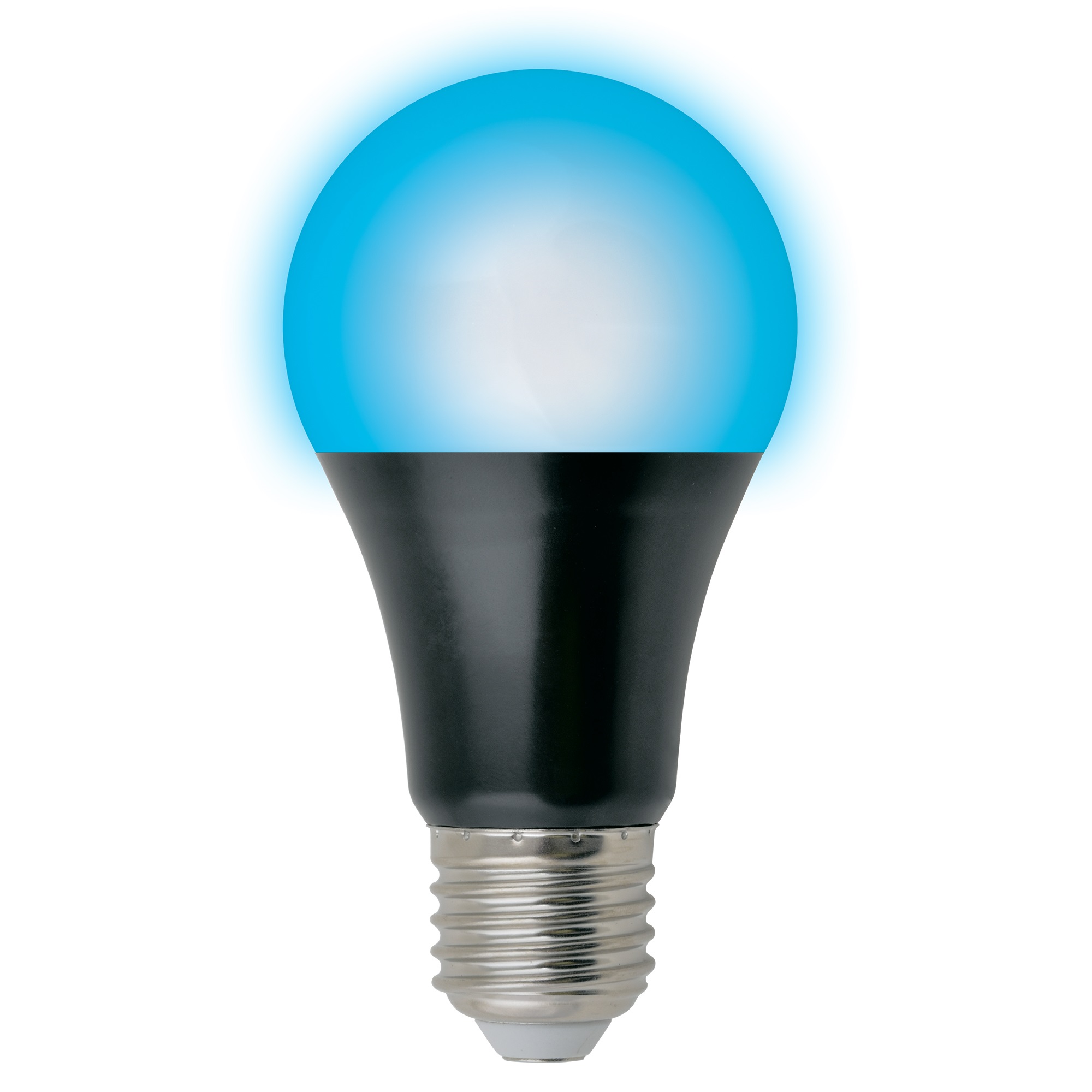 LED-A60-9W-UVAD-E27-FR PLZ07BK Лампа светодиодная ультрафиолетовая для дискотек . Спектр UVA 410нм. Картон. ТМ Uniel