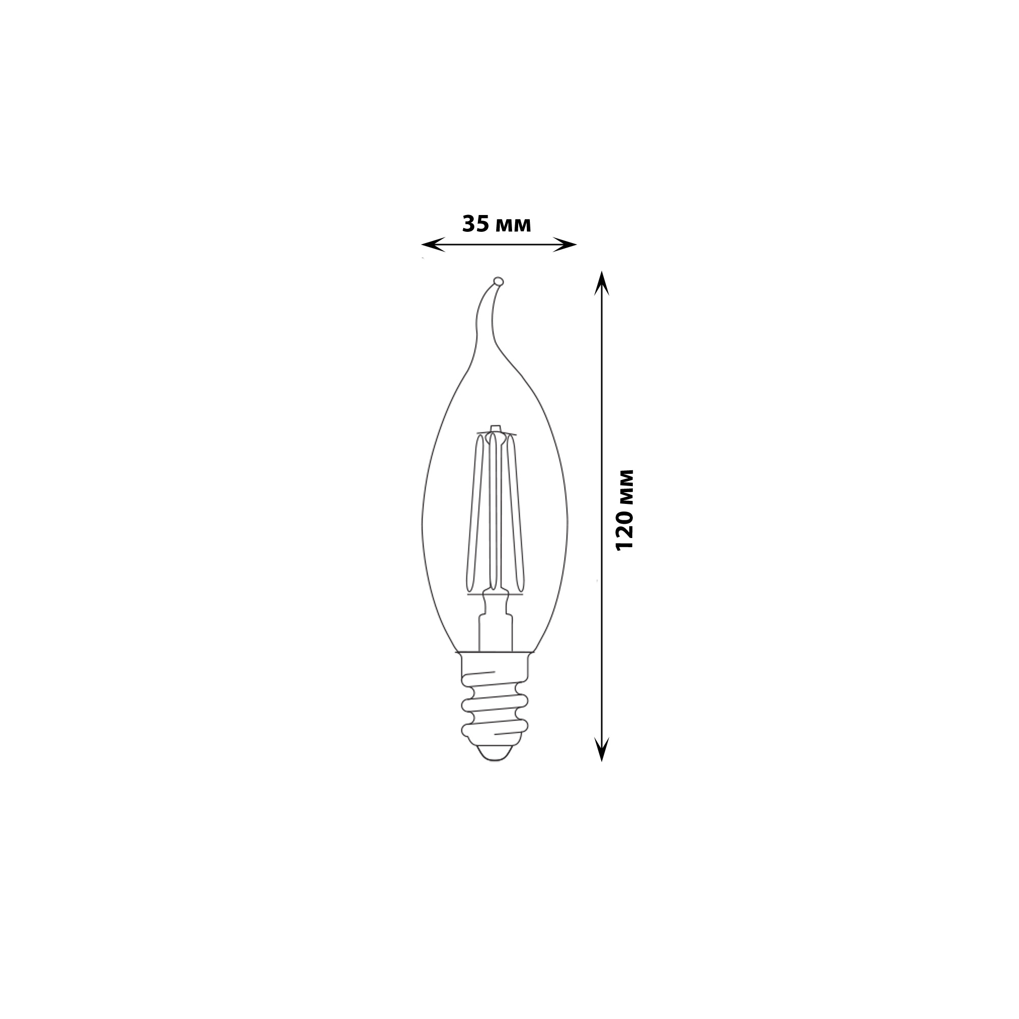 LED-CW35-13W-3000K-E14-CL PLS02WH Лампа светодиодная. Форма свеча на ветру. прозрачная. Серия Sky. Теплый белый свет 3000К. Картон. ТМ Uniel.