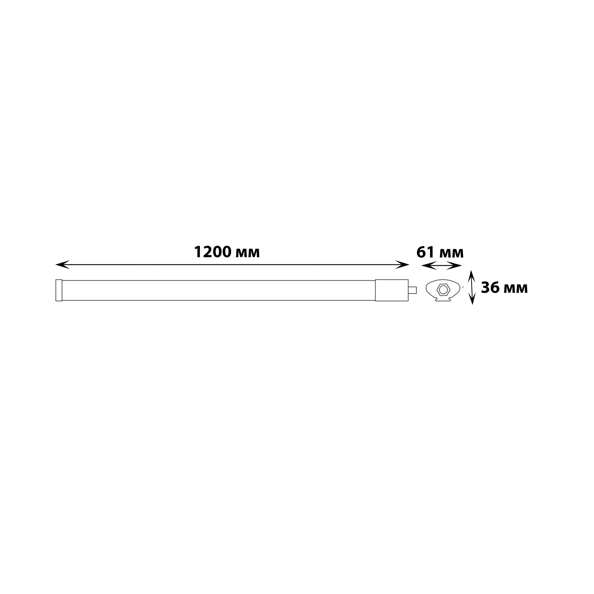 ULT-V50-36W-6500K-K IP65 WHITE Светильник светодиодный линейный с последовательным соединением. Дневной свет 6500K. Корпус белый. ТМ Uniel