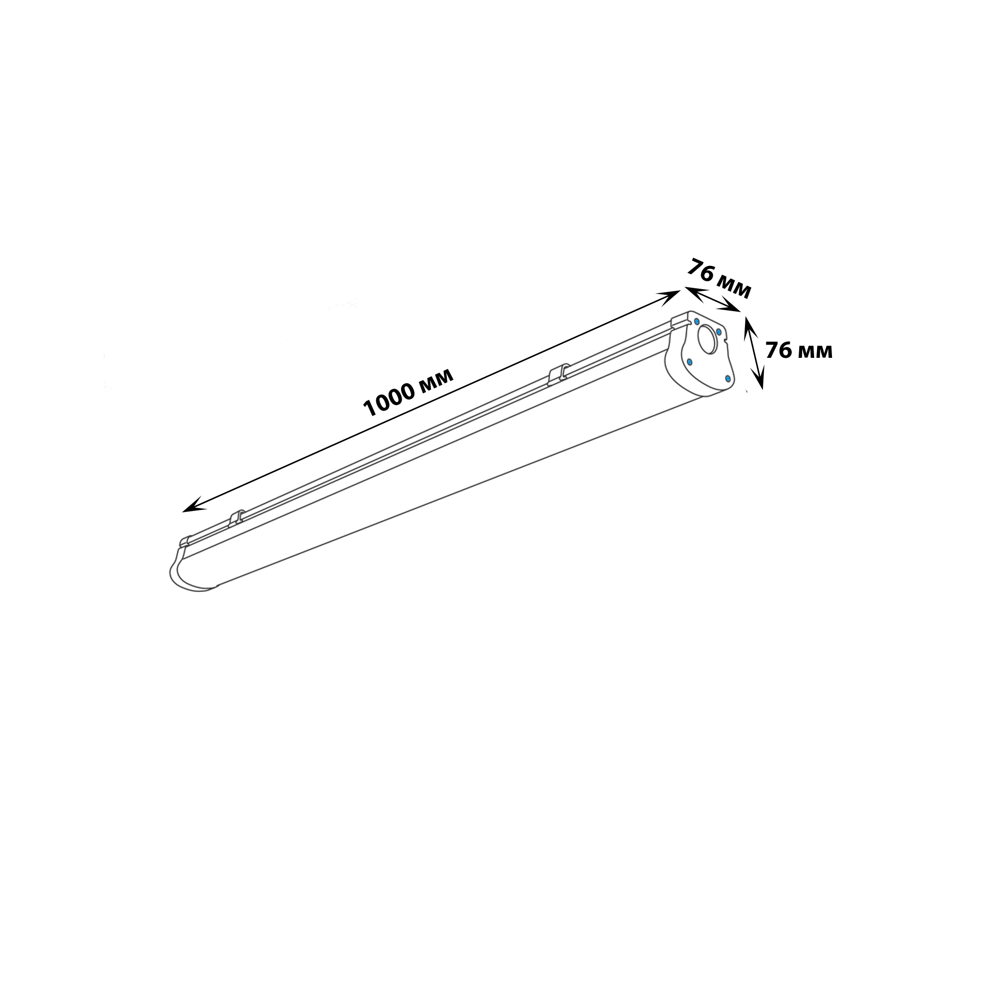 ULO-K20A 40W-5000K-L100 IP65 WHITE Светильник линейный светодиодный подвесной. Белый свет 5000К. 4360Лм. Белый. TM Uniel.