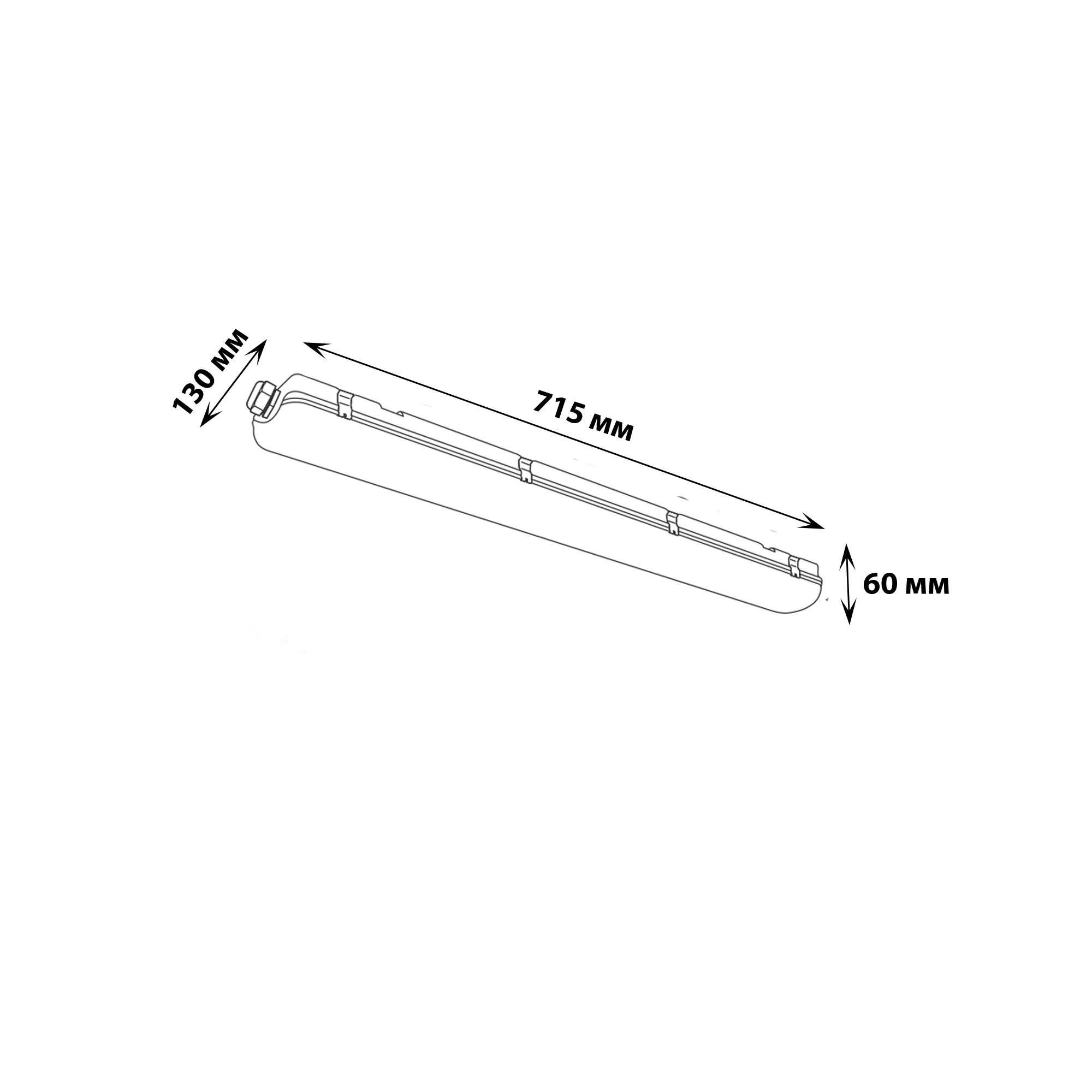 ULW-T42A T8x2-L66 IP65 WHITE Светильник линейный накладной. Без лампы. Цоколь G13. под LED лампу Т8 ЛПО 2х18. TM Uniel.