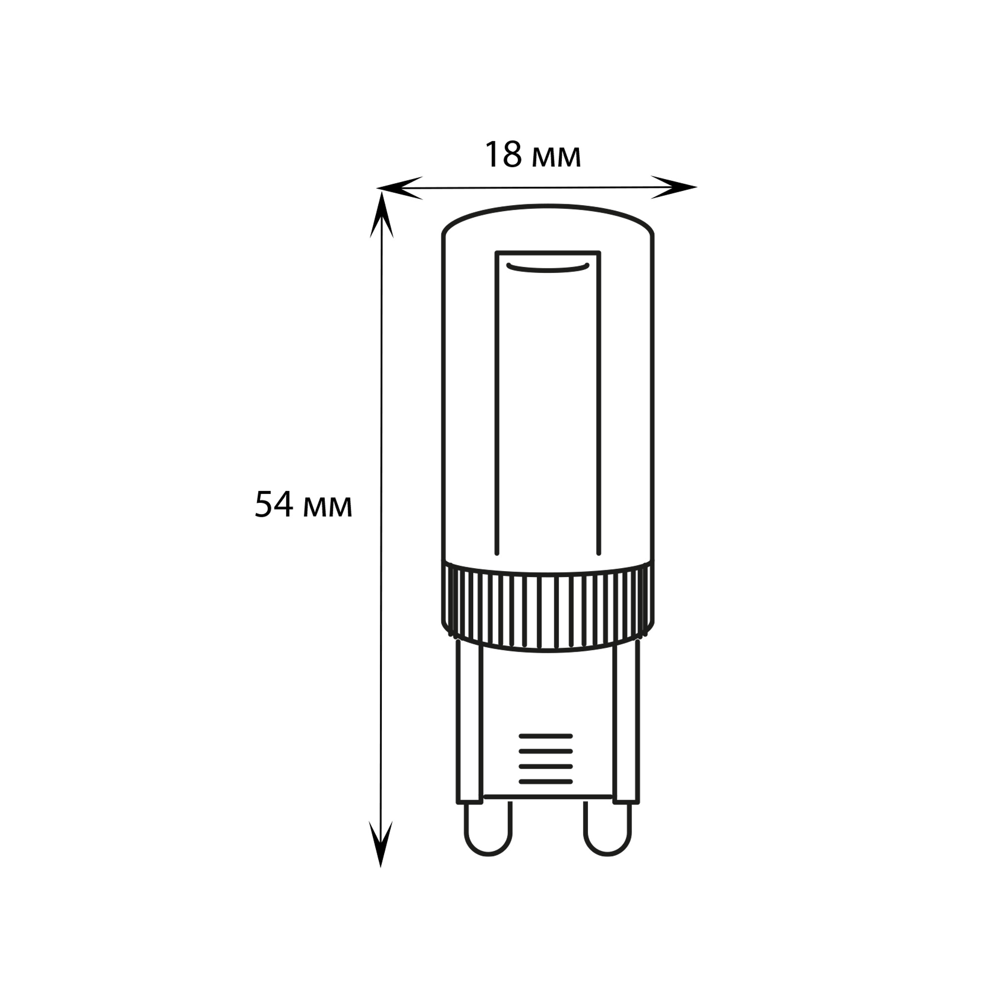 LED-JCD-9W-3000K-G9-CL GLZ09TR Лампа светодиодная. прозрачная. Теплый белый свет 3000К. Картон. ТМ Uniel.