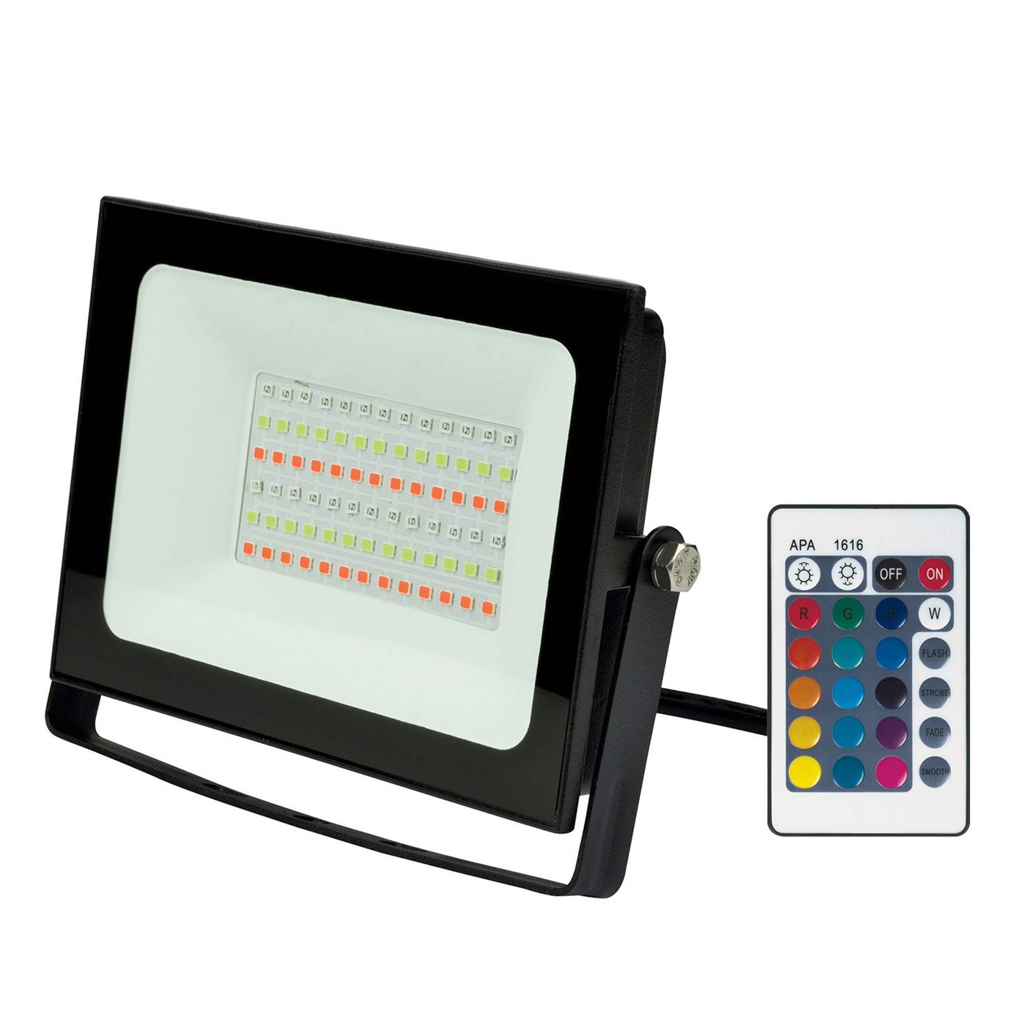 ULF-F60-30W-RGB IP65 200-240В BLACK Прожектор светодиодный. Мультиколор. Пульт ДУ в-к. Корпус черный. TM Uniel