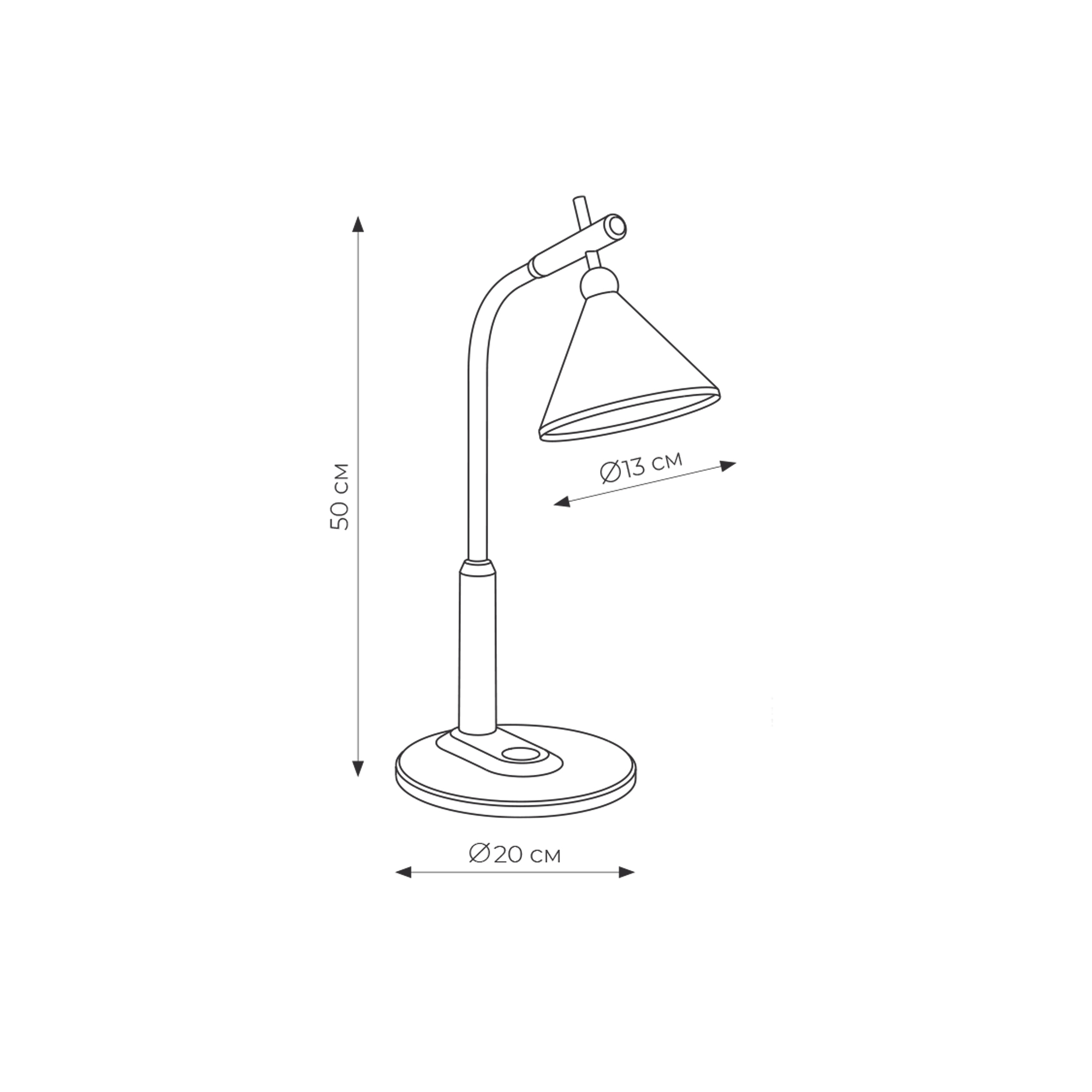 TLD-569 Black-LED-400Lm-2700-5500K-Dimmer Светильник настольный. 8W. Сенсорный выключатель. Черный. TM Uniel