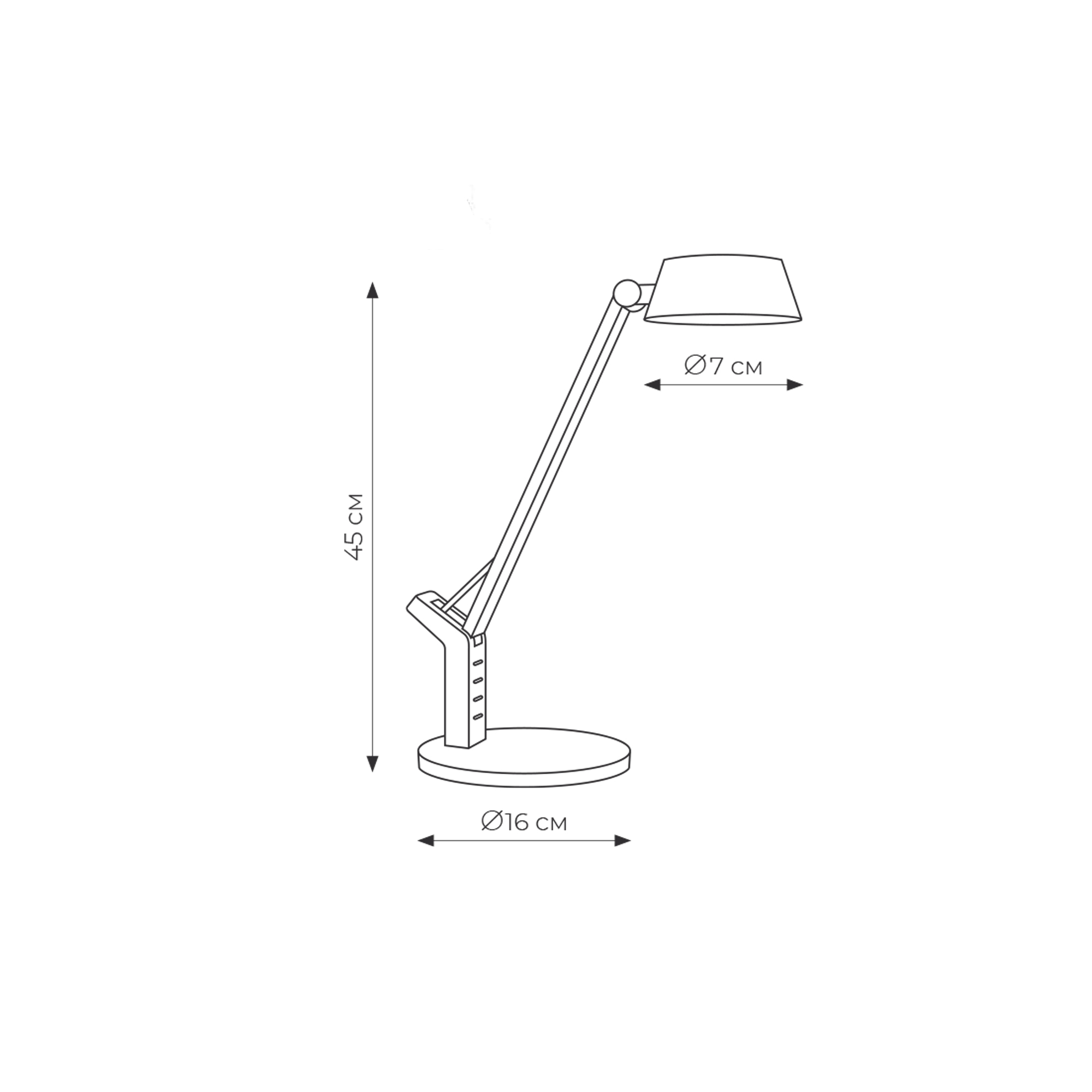 TLD-570 Black-LED-500Lm-2700-5500K-Dimmer Светильник настольный. 9W. Сенсорный выключатель. Черный. TM Uniel