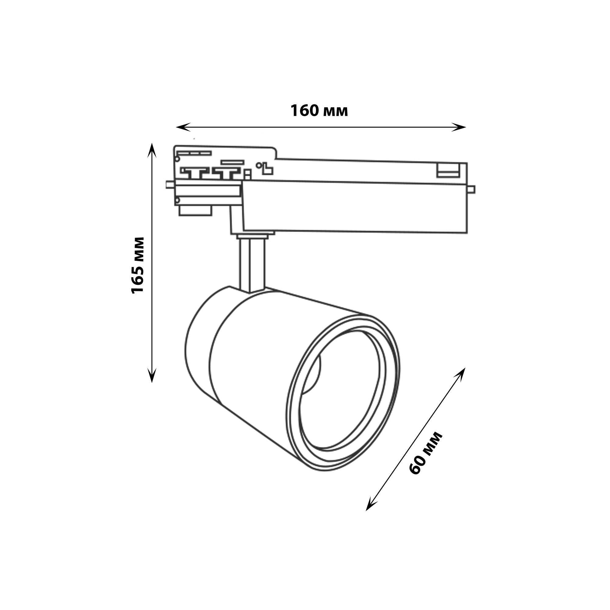 ULB-T52-10W-4000K-H WHITE Светильник-прожектор светодиодный трековый. 900 Лм. Белый свет 4000К. Корпус белый. ТМ Uniel