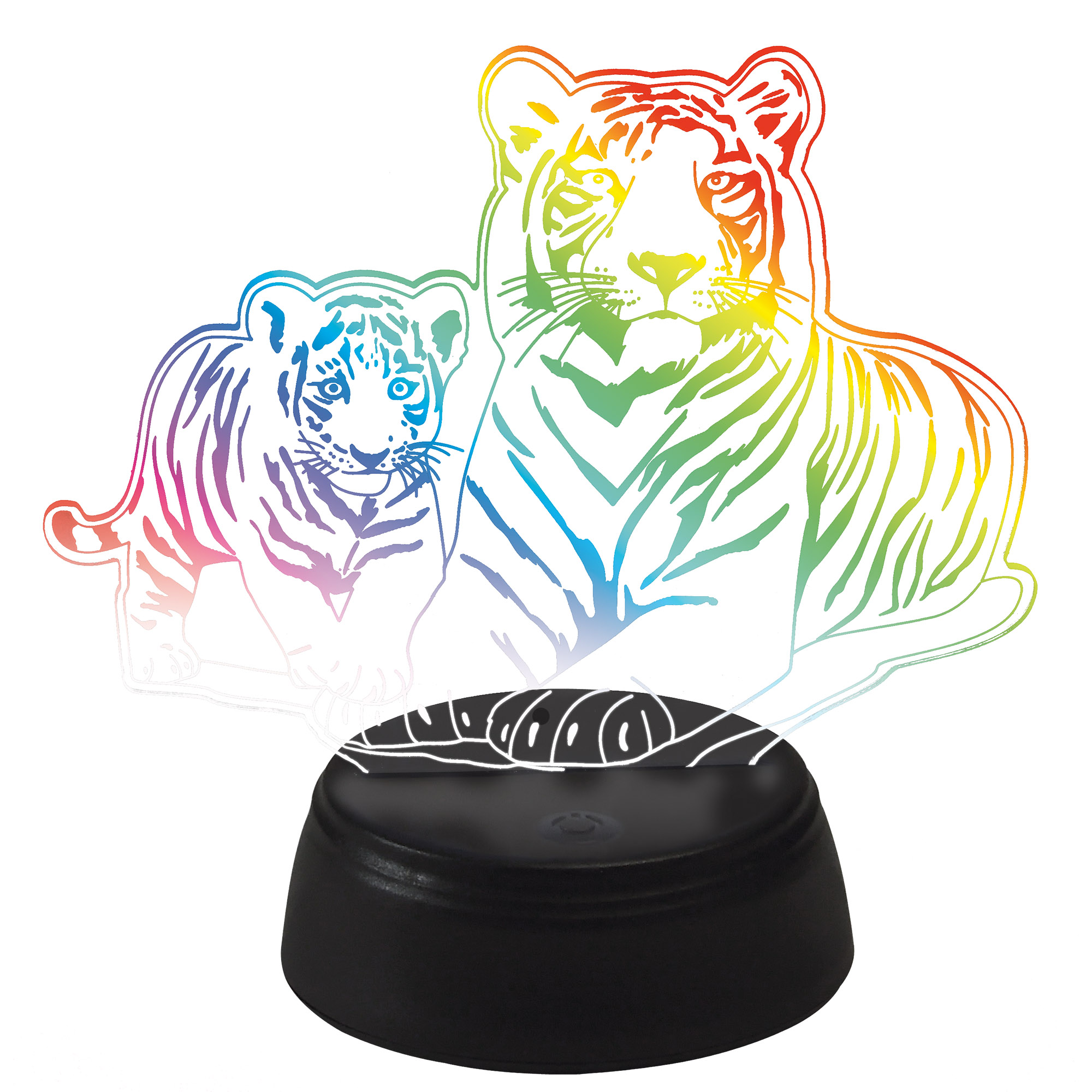 ULI-M508 RGB-3AA TIGER FAMILY-BLACK Светильник декоративный с эффектом 3D Семья тигров. на батарейках 3AA не в-к. 1 светодиод. RGB свет. TM Uniel