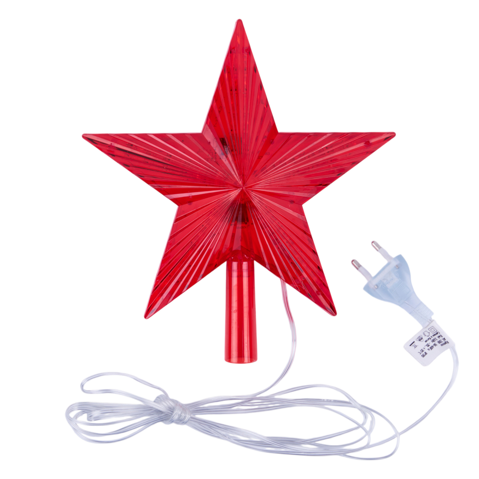 ULD-H2121-031-STA RED STAR-3 Украшение светодиодное для ёлки Звезда-3. 21 см. 31 светодиод. Красный свет. Прозрачный провод. TM Uniel